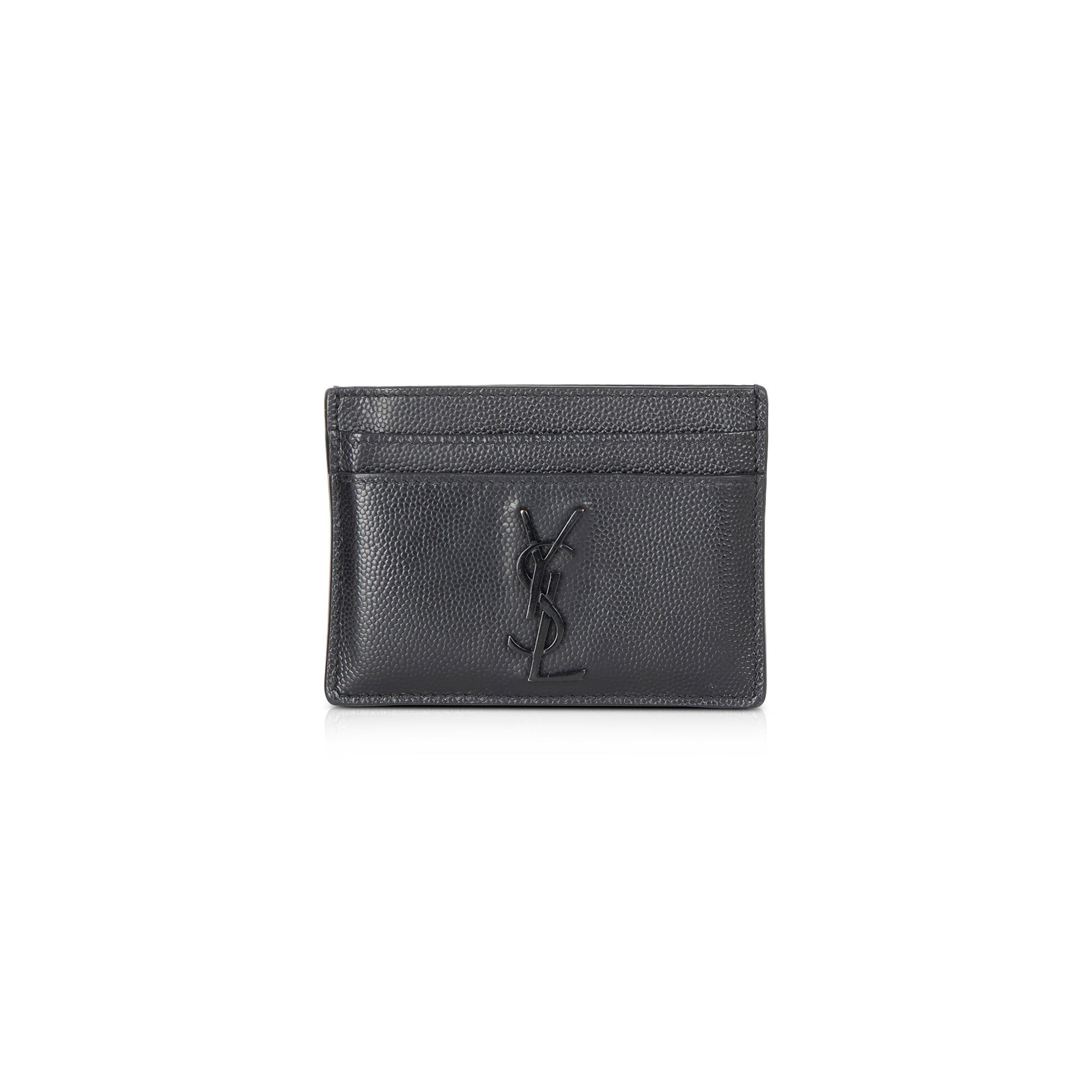 Saint Laurent Monogram Leather Card Holder w/ Box & Receipt
