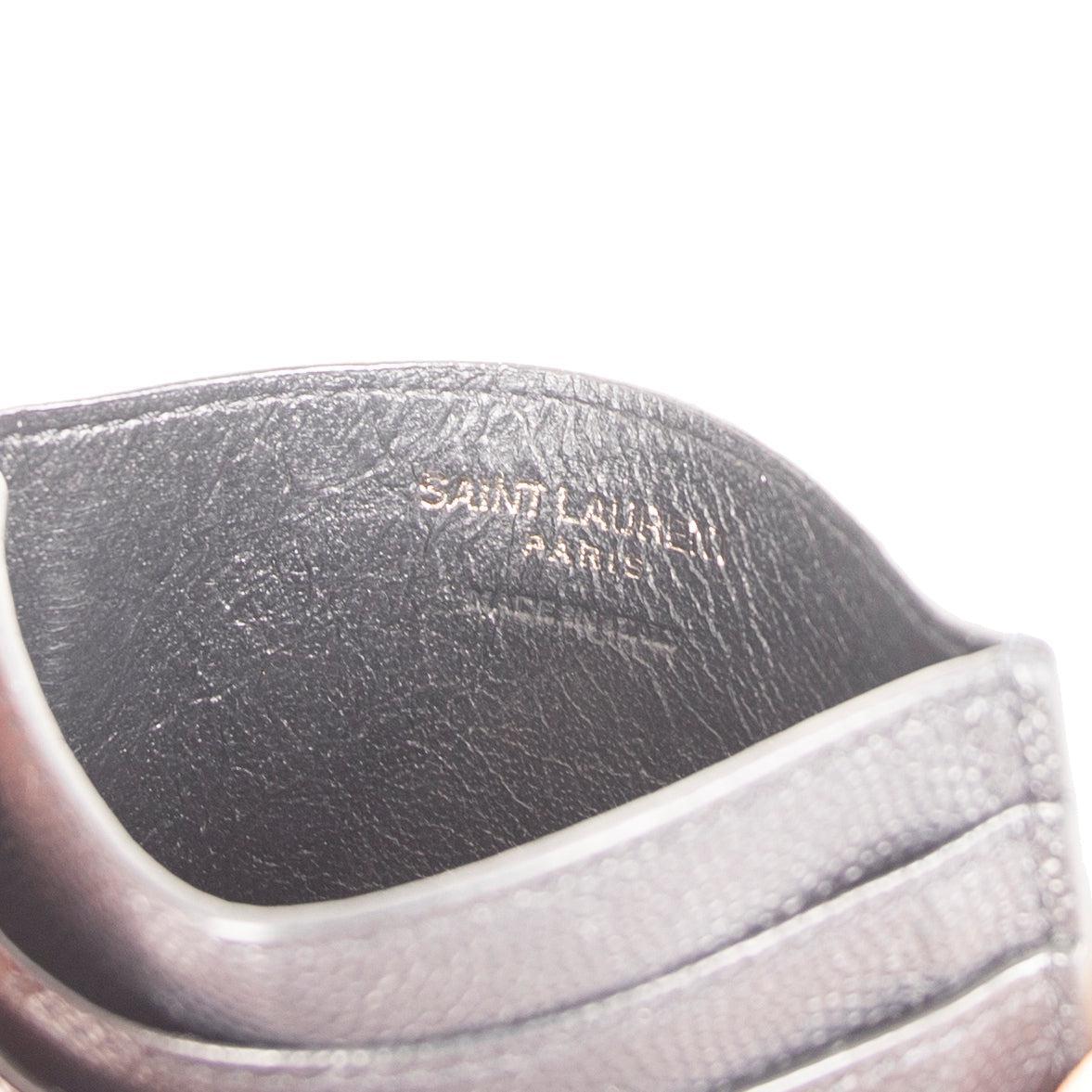 Saint Laurent Monogram Leather Card Holder w/ Box & Receipt