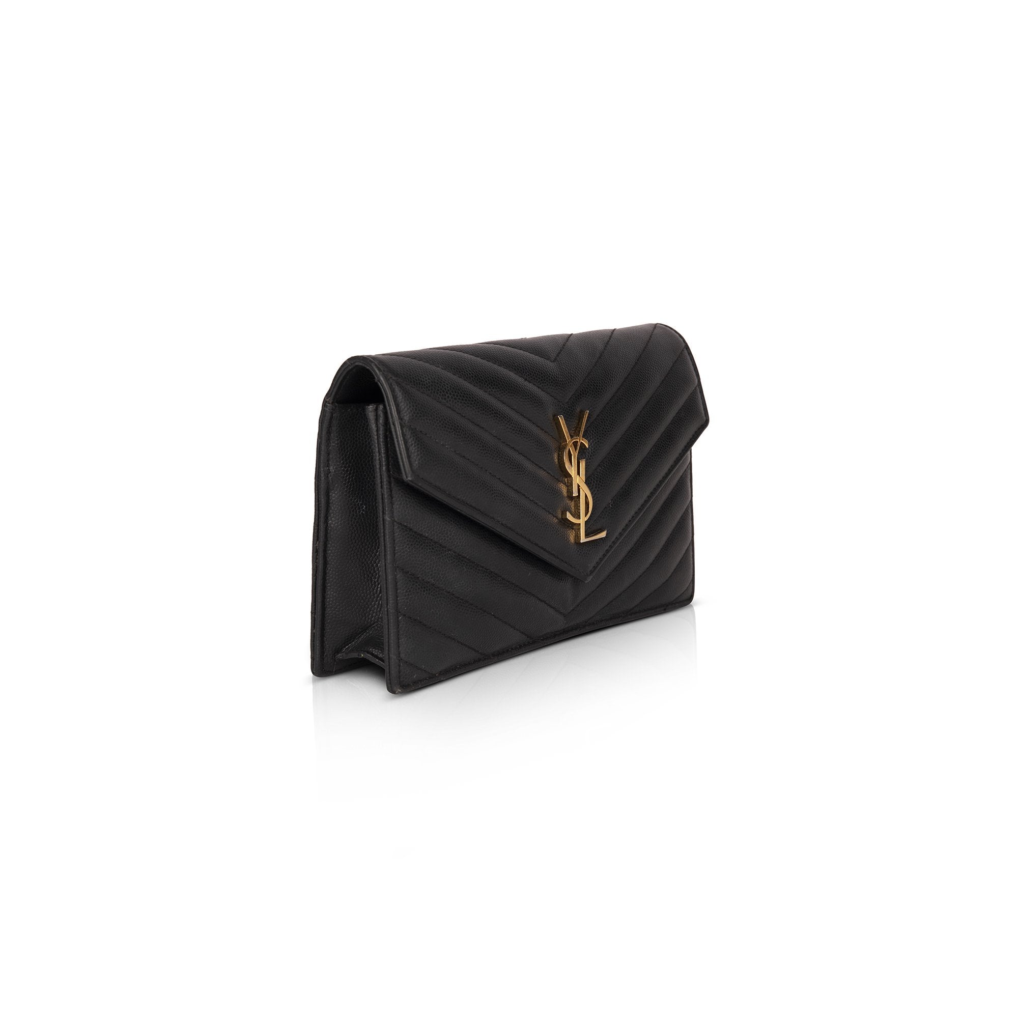 Saint Laurent Monogram Matelasse Envelope Chain Wallet w/ Box