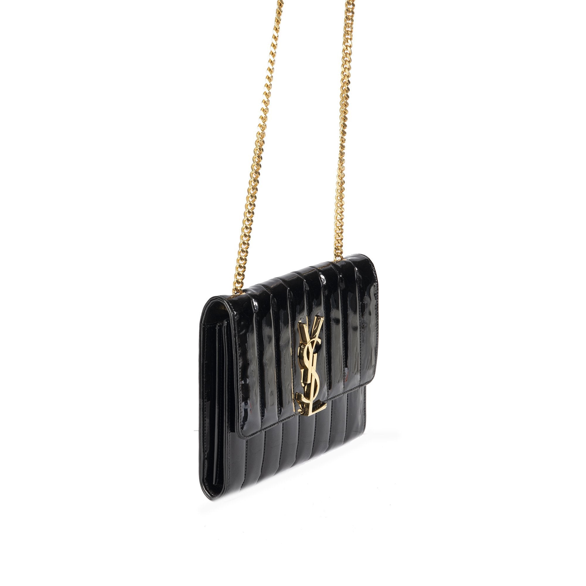 Saint Laurent Monogram Vicky Chain Wallet w/ Box