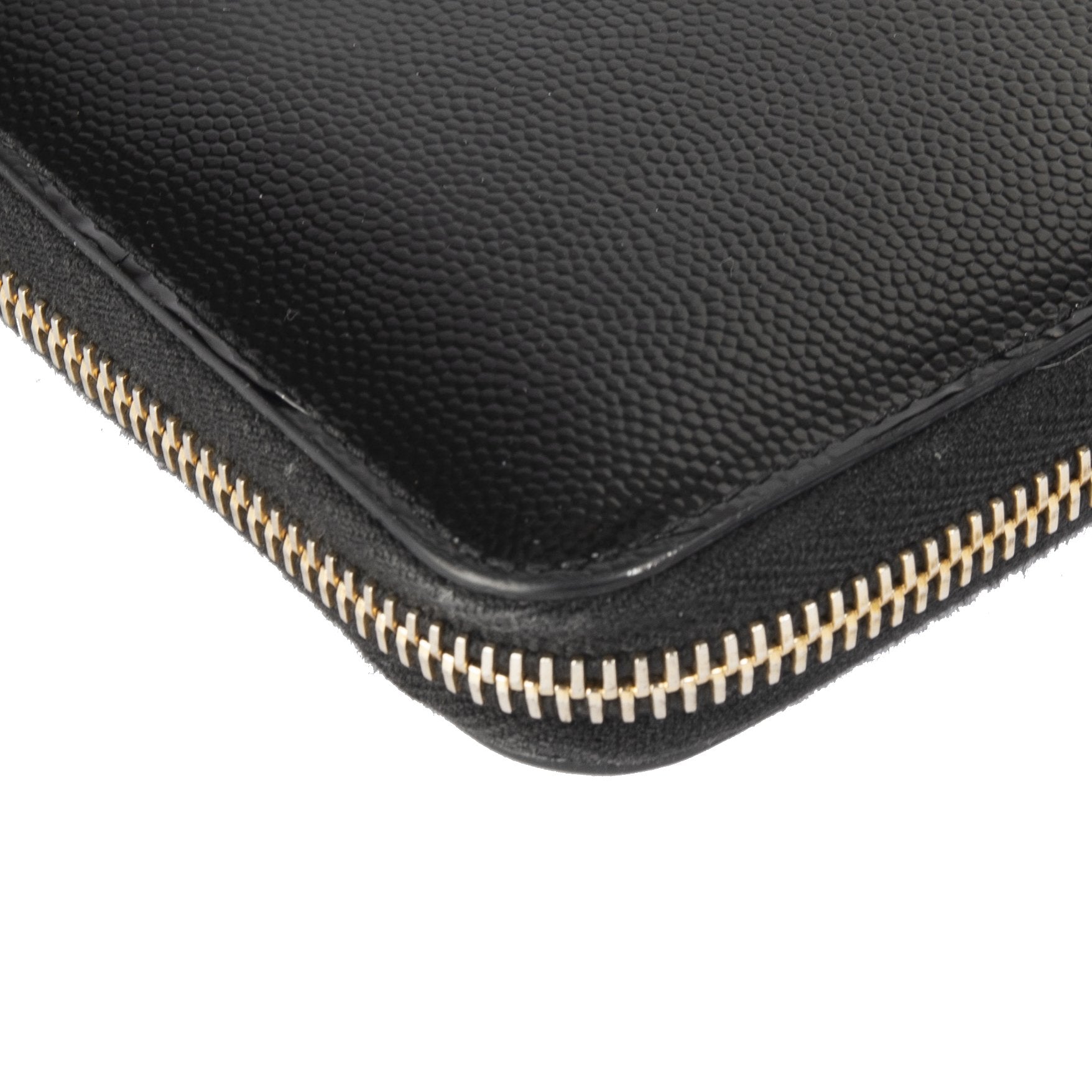 Saint Laurent Shiny Leather Zip Wallet