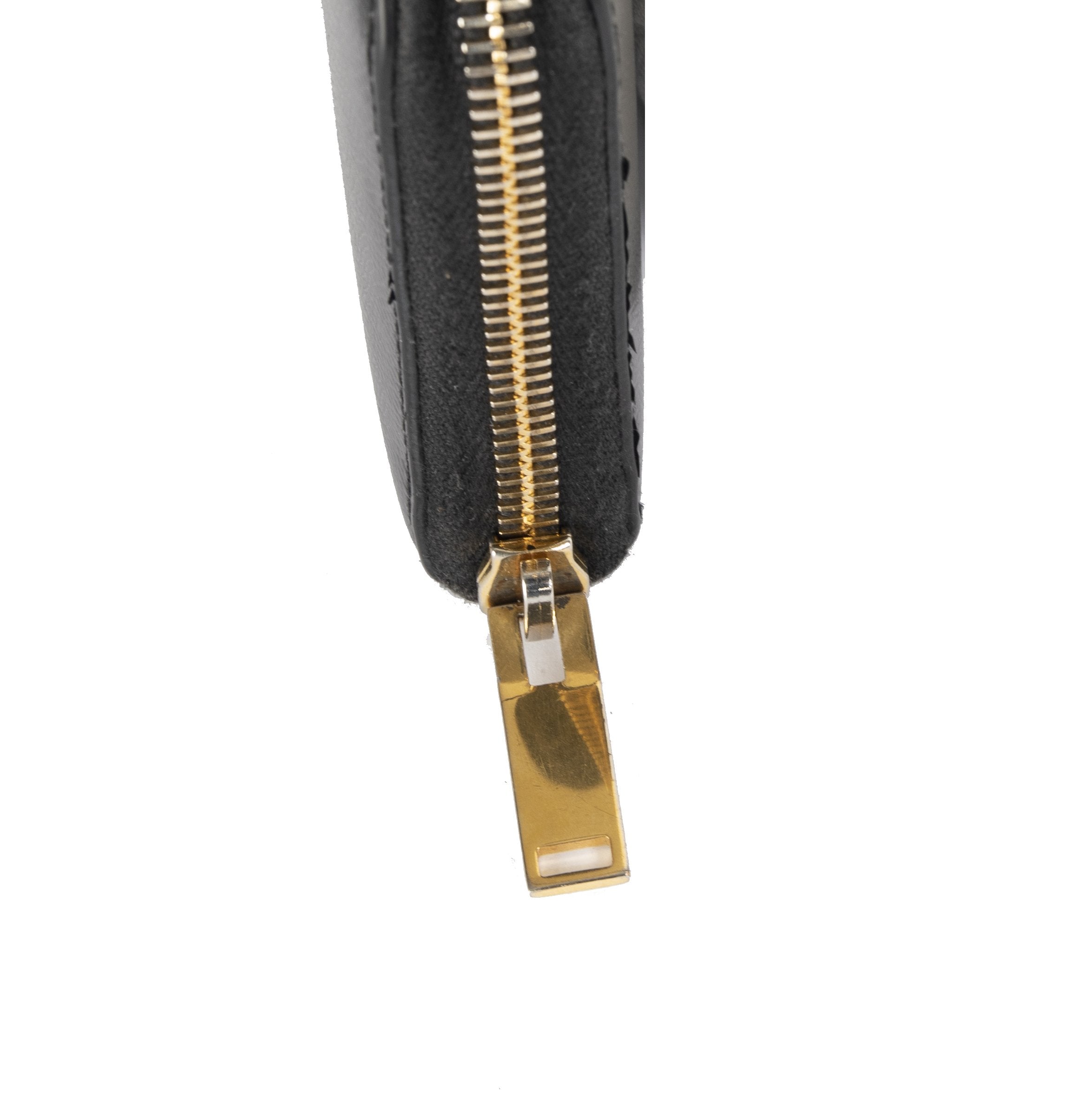 Saint Laurent Shiny Leather Zip Wallet