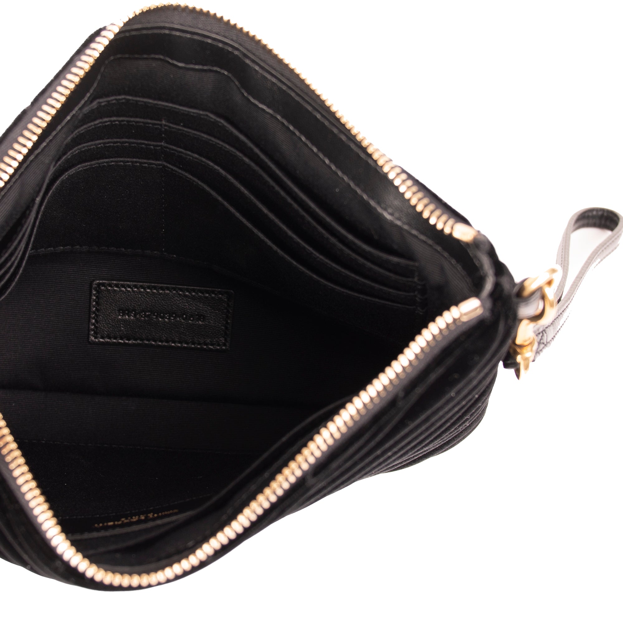 Saint Laurent Velvet Cassandre Wrist Pouch w/ Box