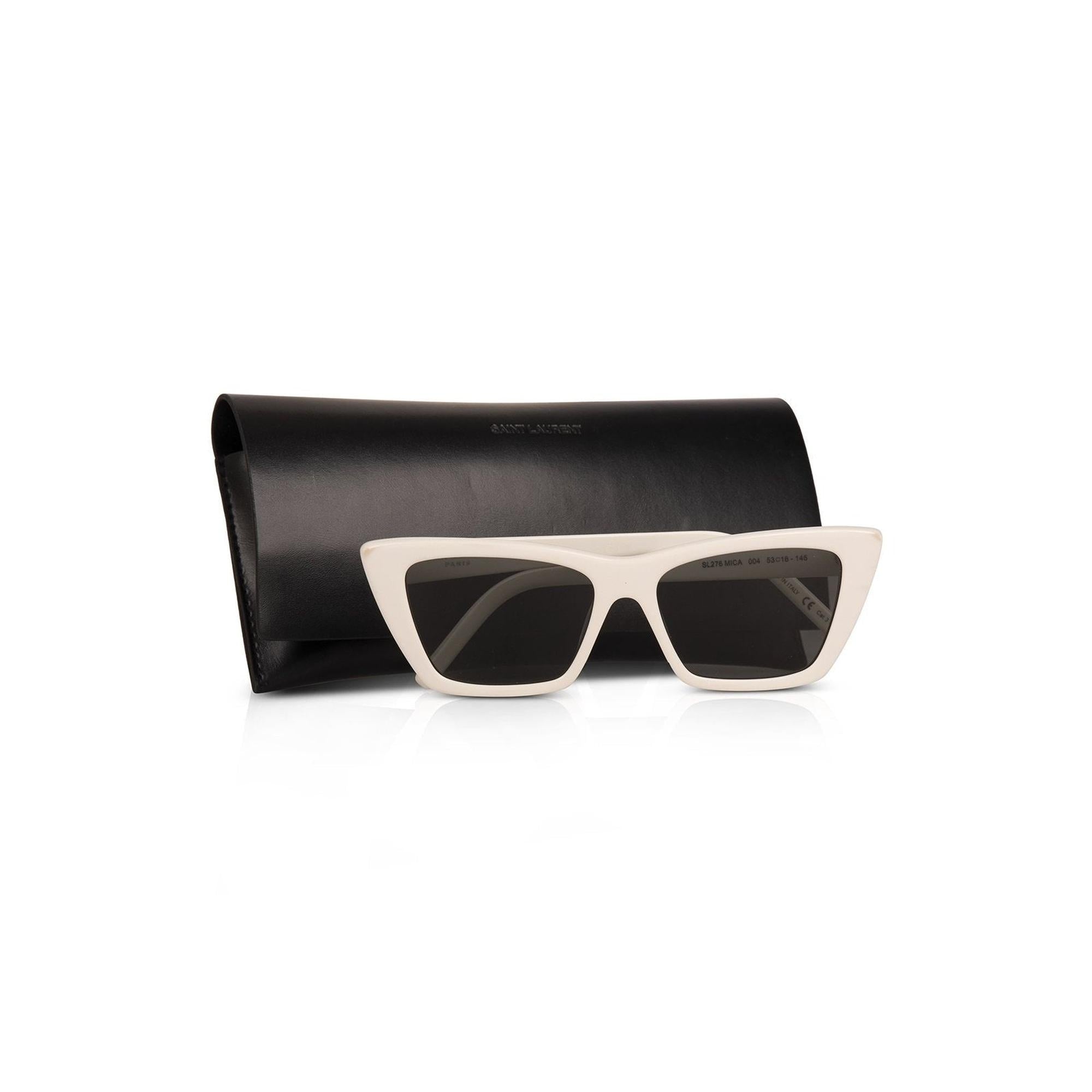Saint Laurent White SL 276 MICA Sunglasses w/ Case