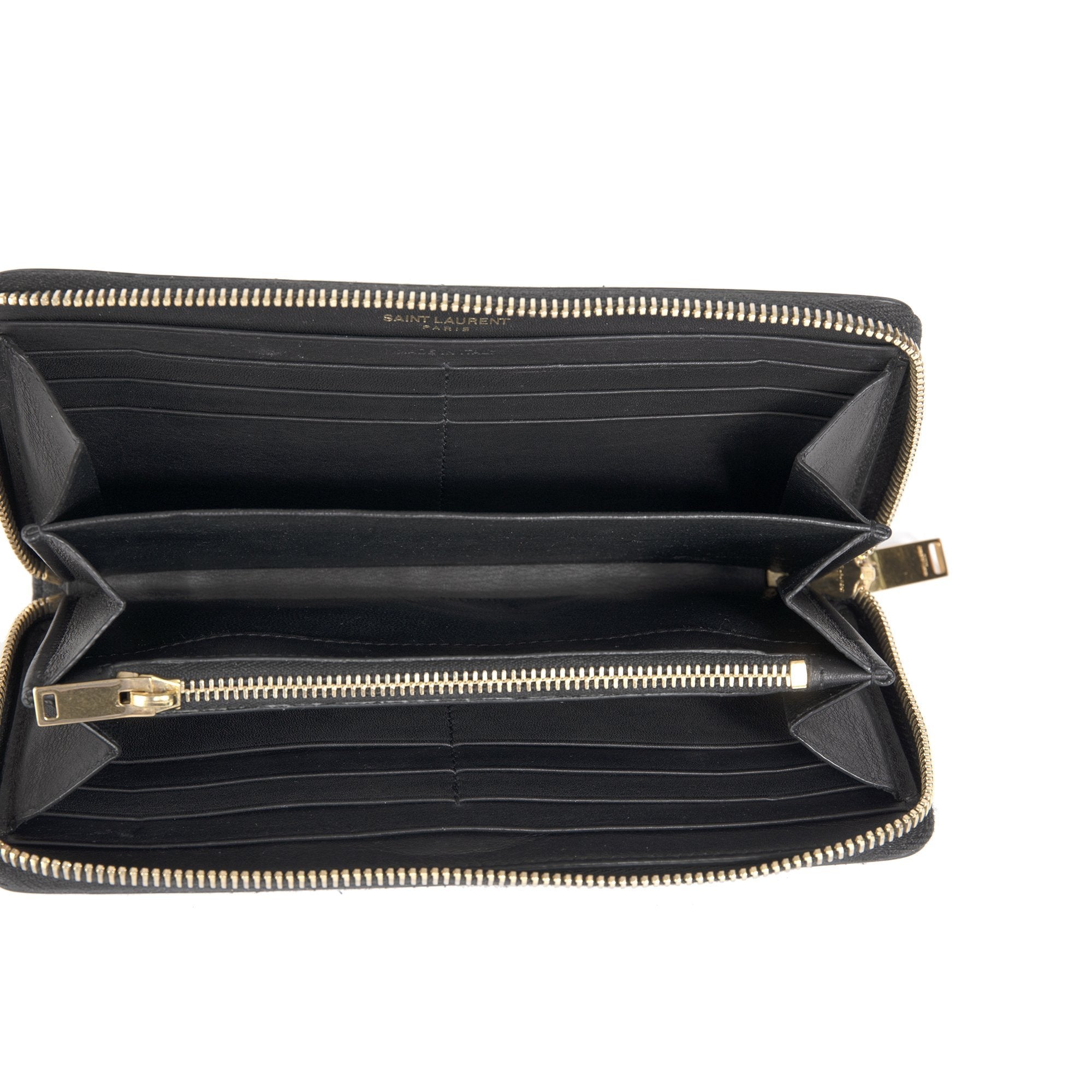 Saint Laurent YSL Line Zip Around Wallet