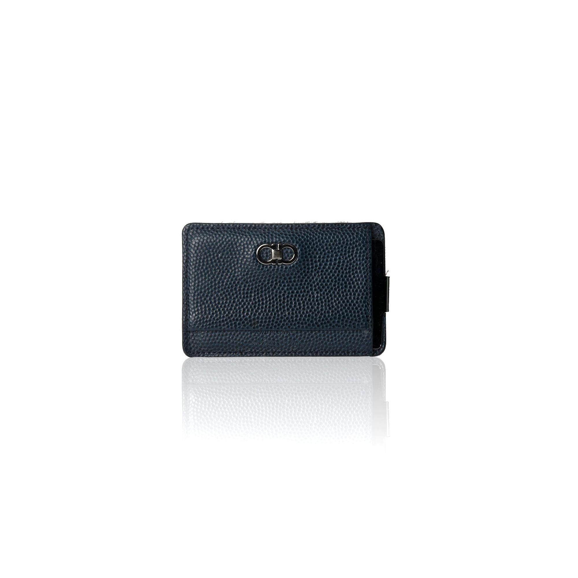 Salvatore Ferragamo Leather Money Clip Card Holder