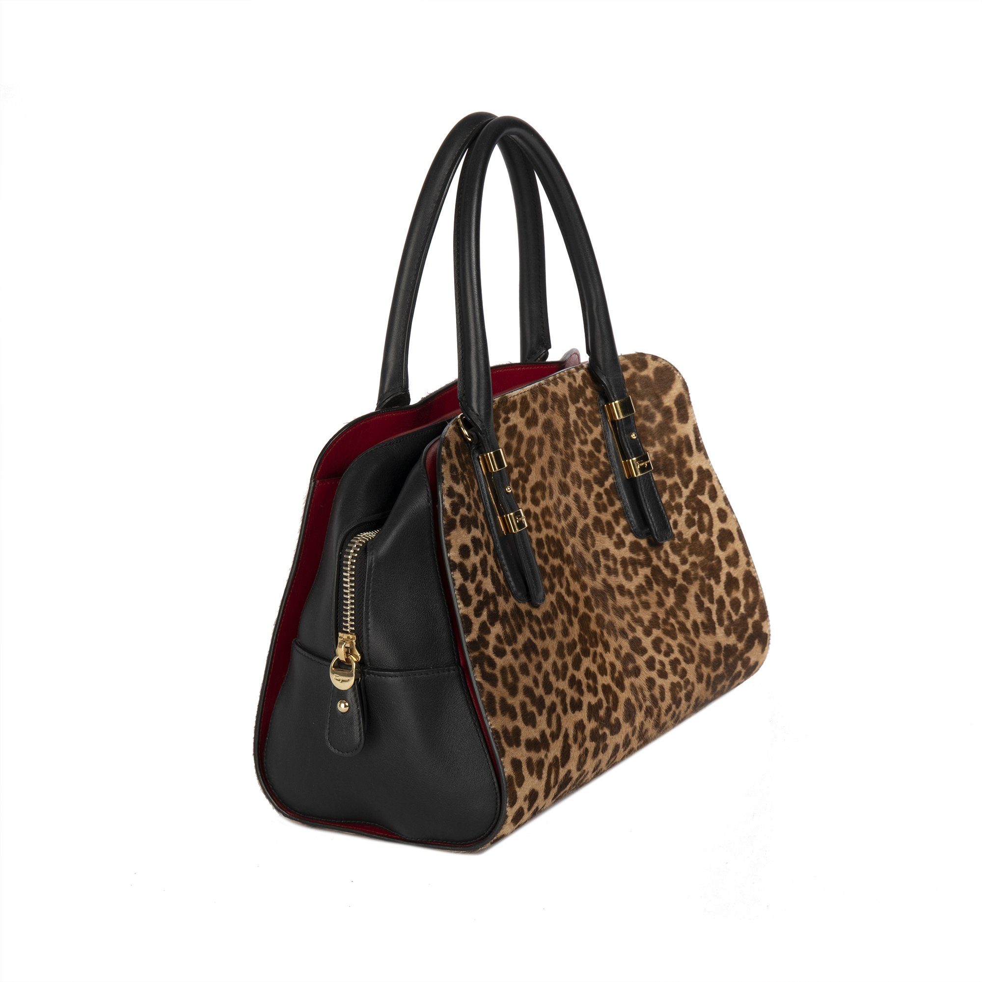 Salvatore Ferragamo Leopard Print Pony Hair Emmy Tote
