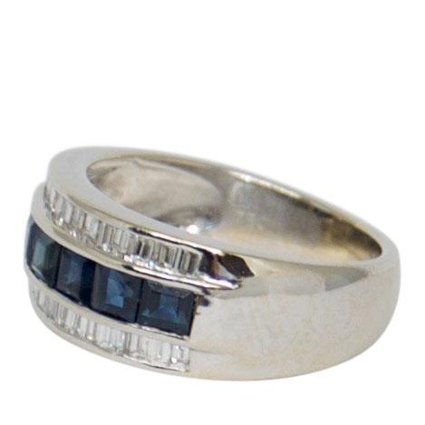 Sapphire and Diamond Band Ring