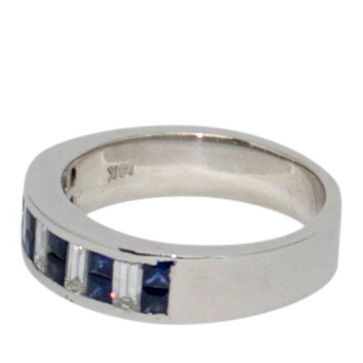Sapphire and Diamond Band Ring