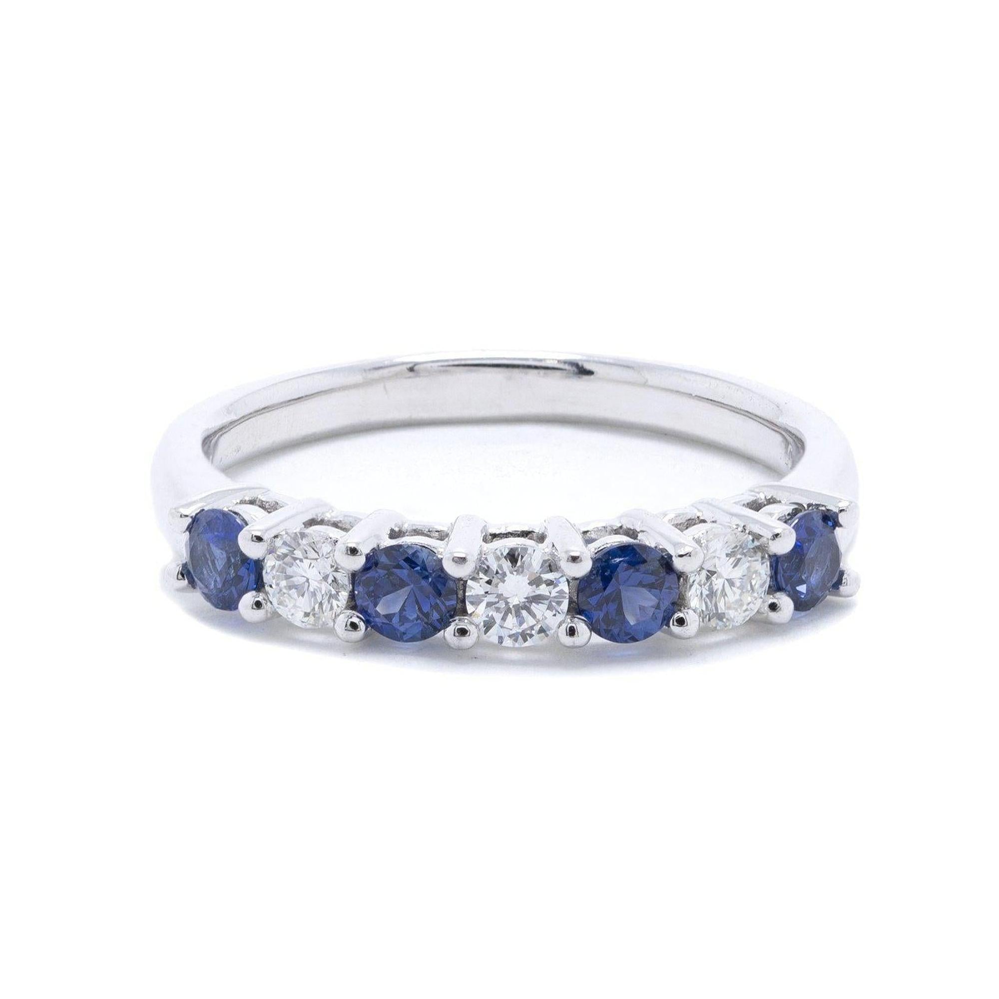 Sapphire and Diamond Band Ring