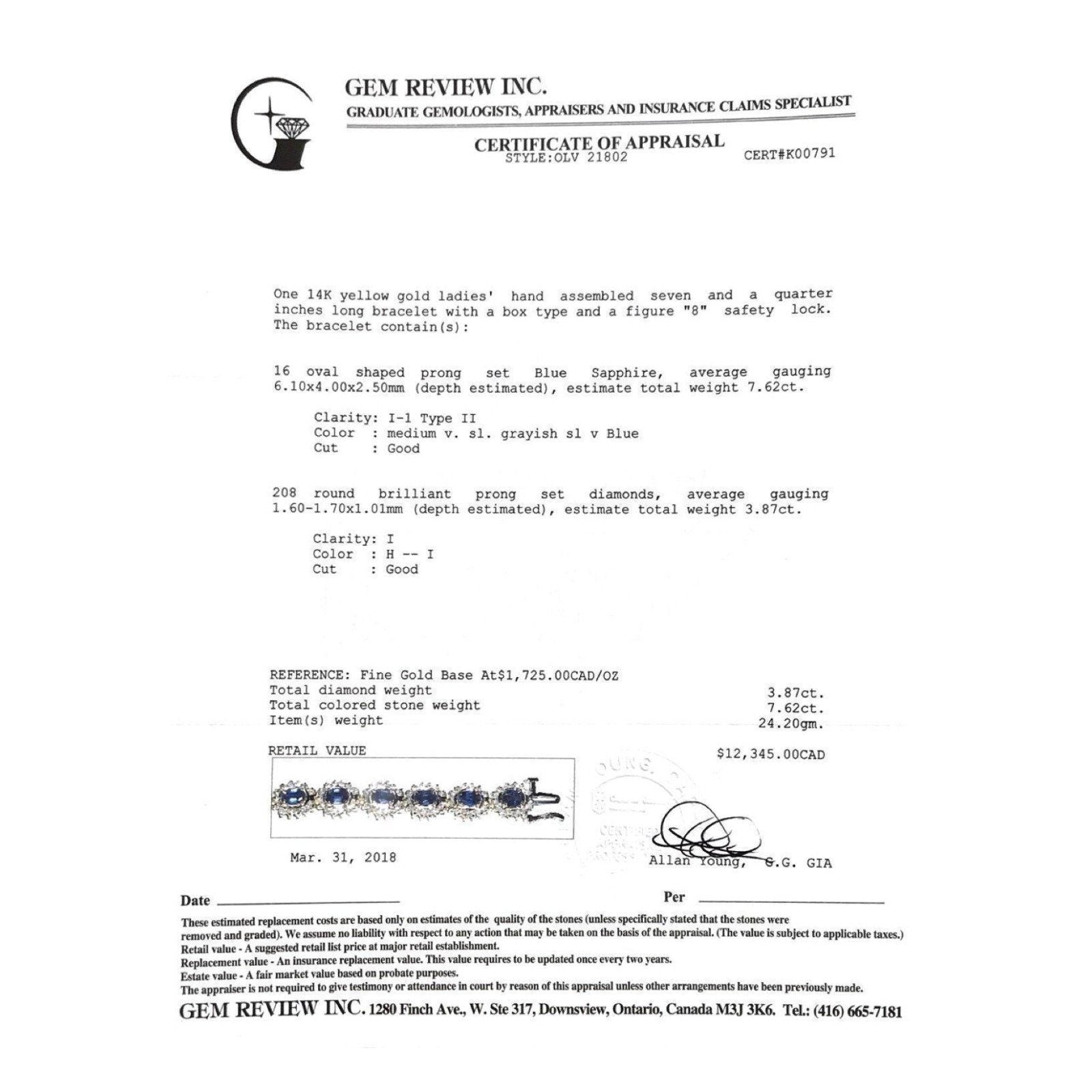 Sapphire and Diamond Bracelet