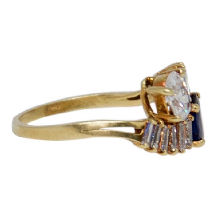 Sapphire and Diamond Cocktail Ring