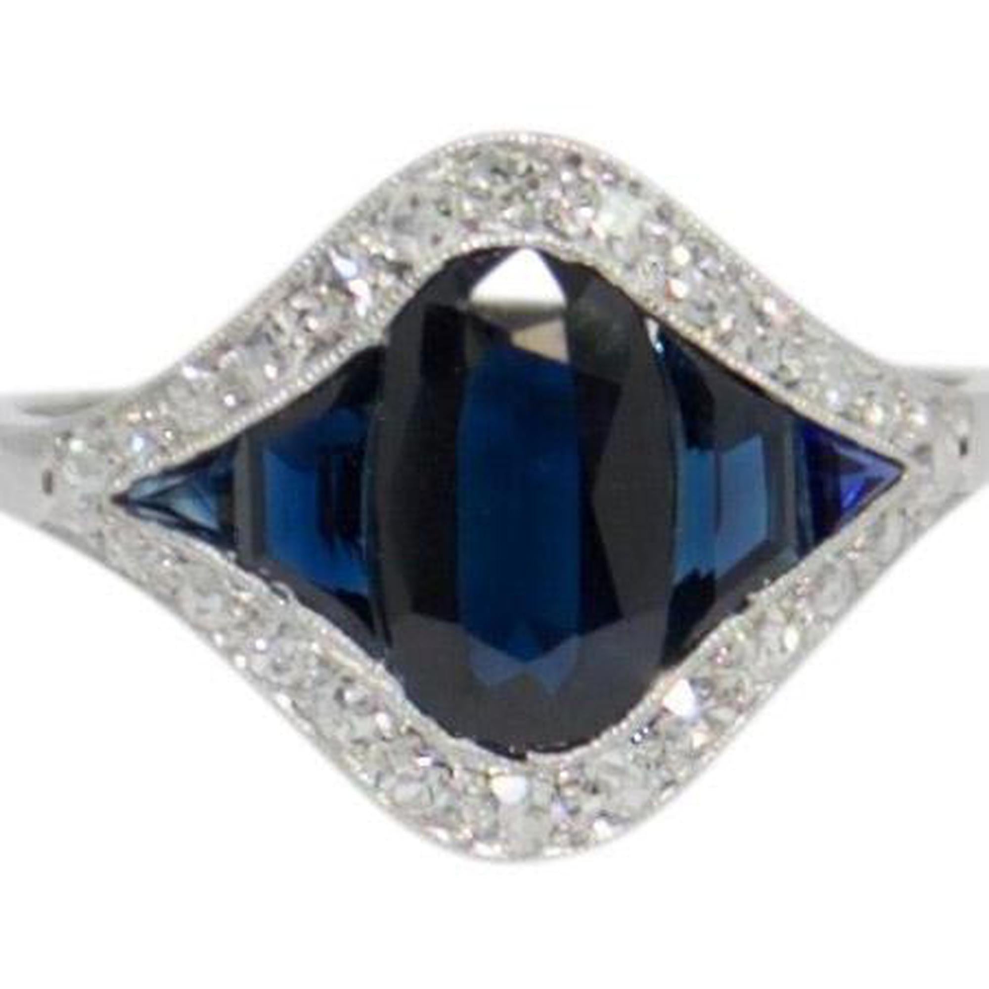 Sapphire and Diamond Cocktail Ring
