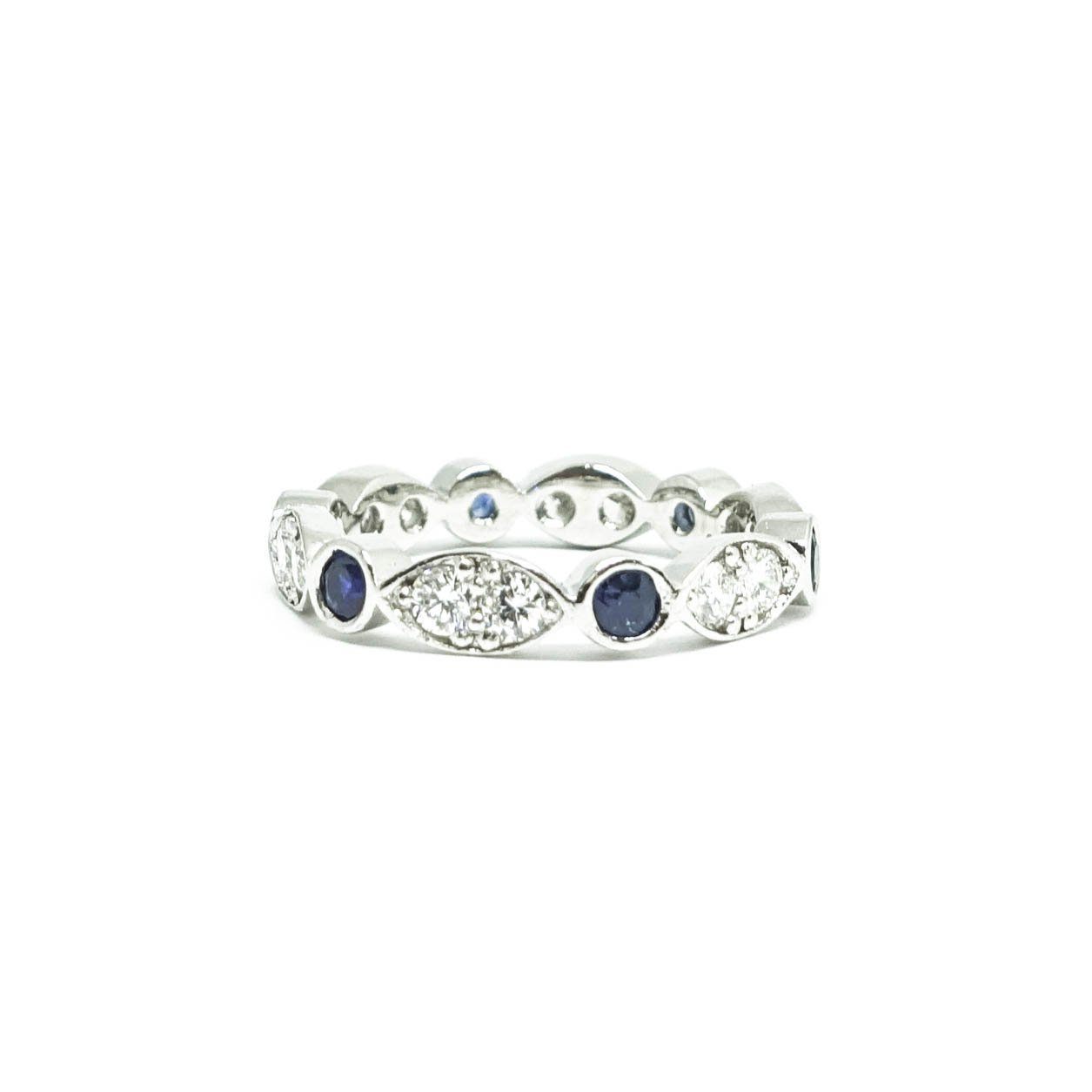 Sapphire and Diamond Eternity Band