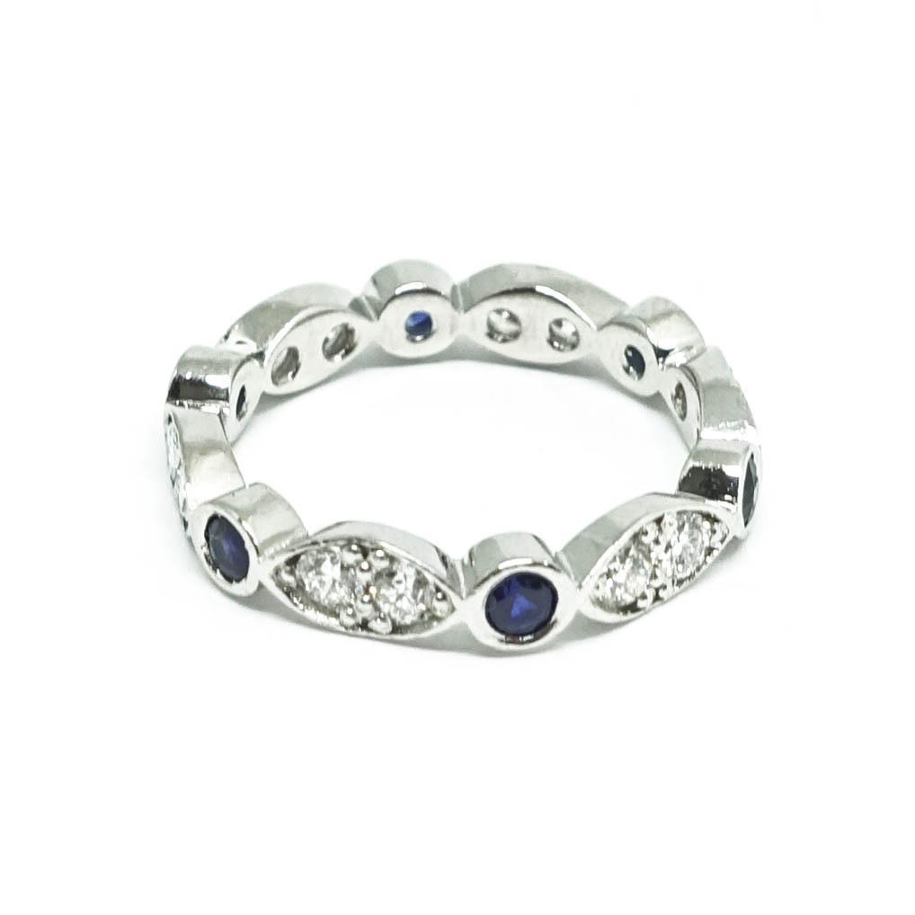 Sapphire and Diamond Eternity Band