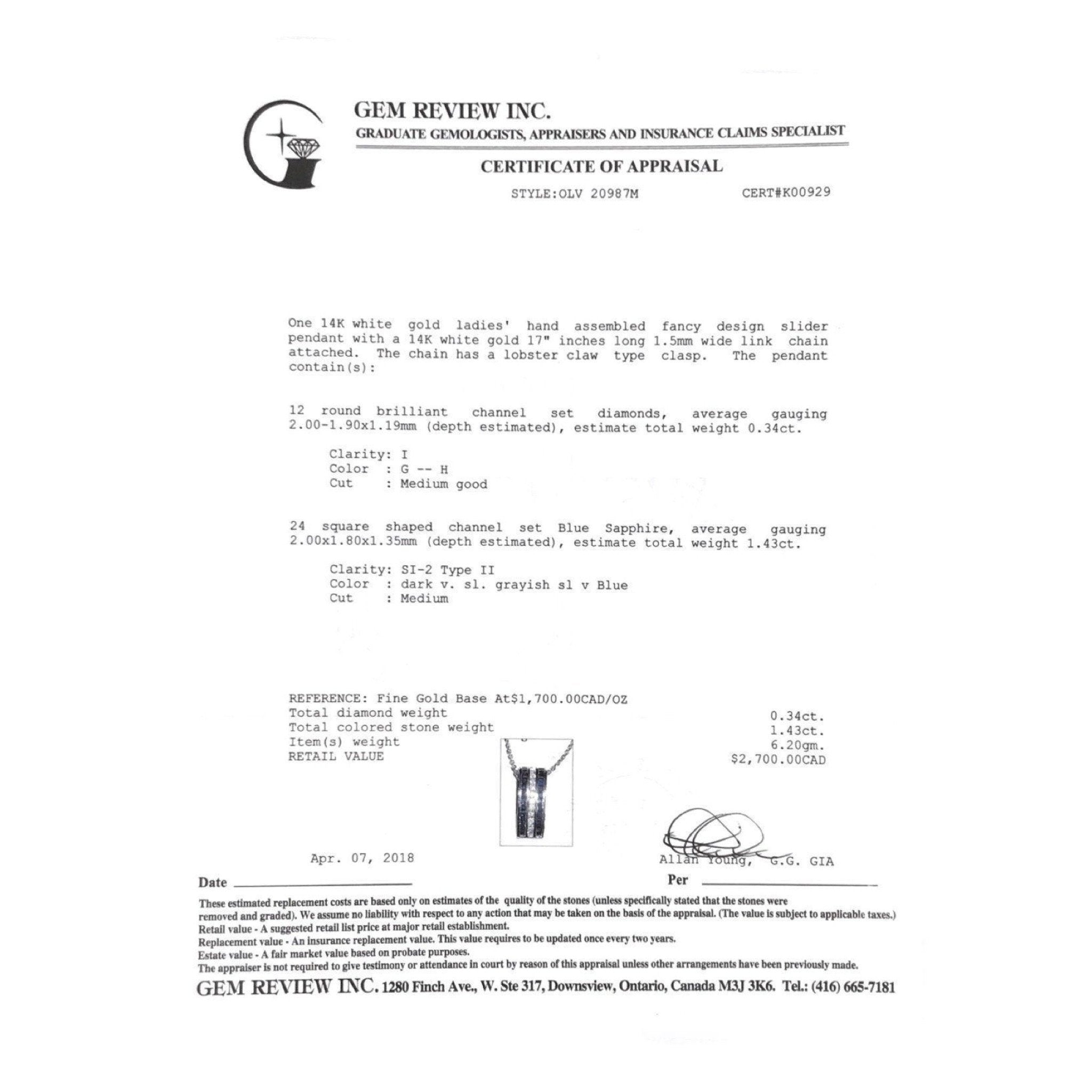 Sapphire and Diamond Pendant