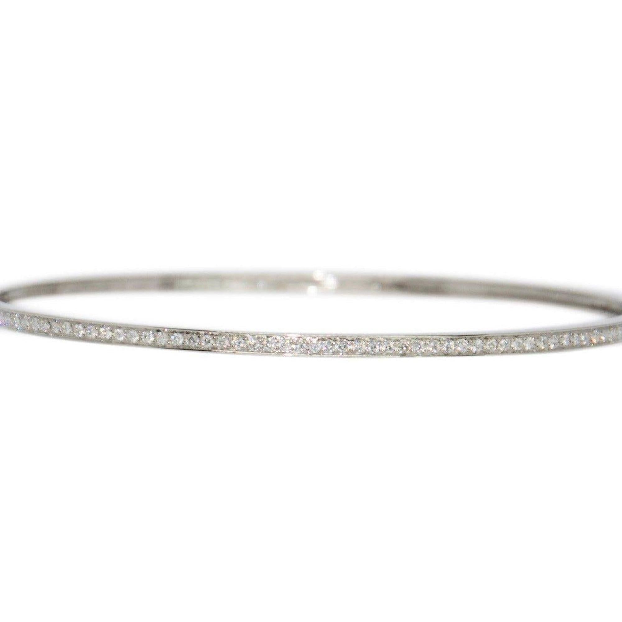 Single Row Channel-Set Diamond Bangle Bracelet