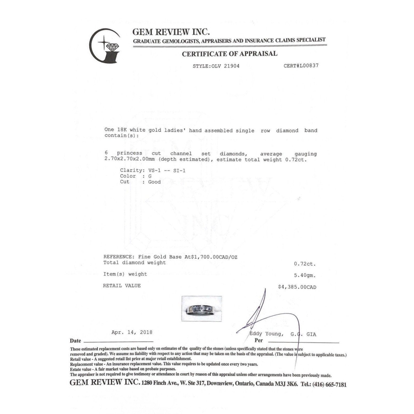 Single Row Diamond Band Ring