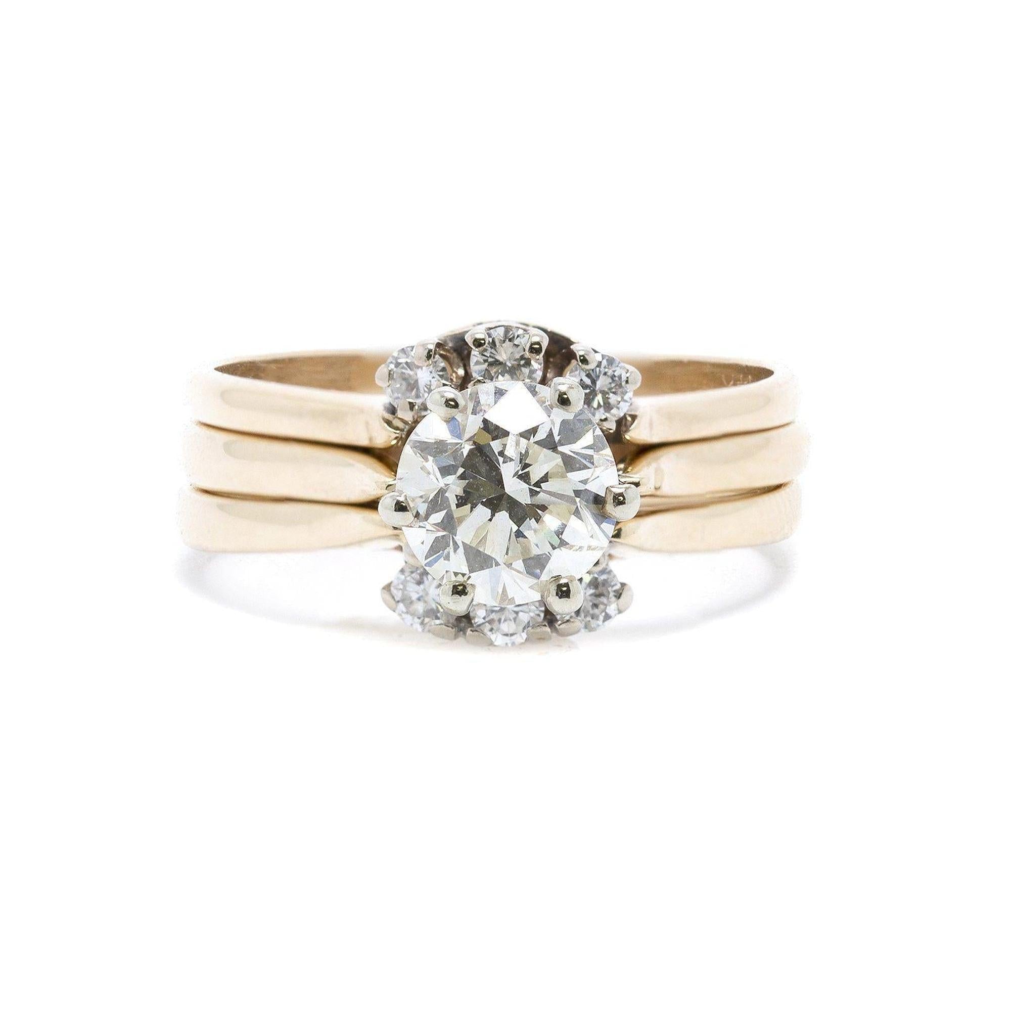 Solitaire 1.00 ct. Round Diamond Engagement Ring Set