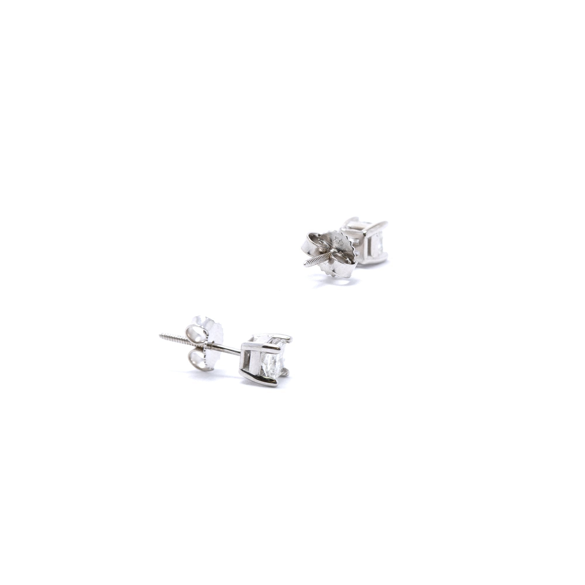 Solitaire Diamond Stud Earrings