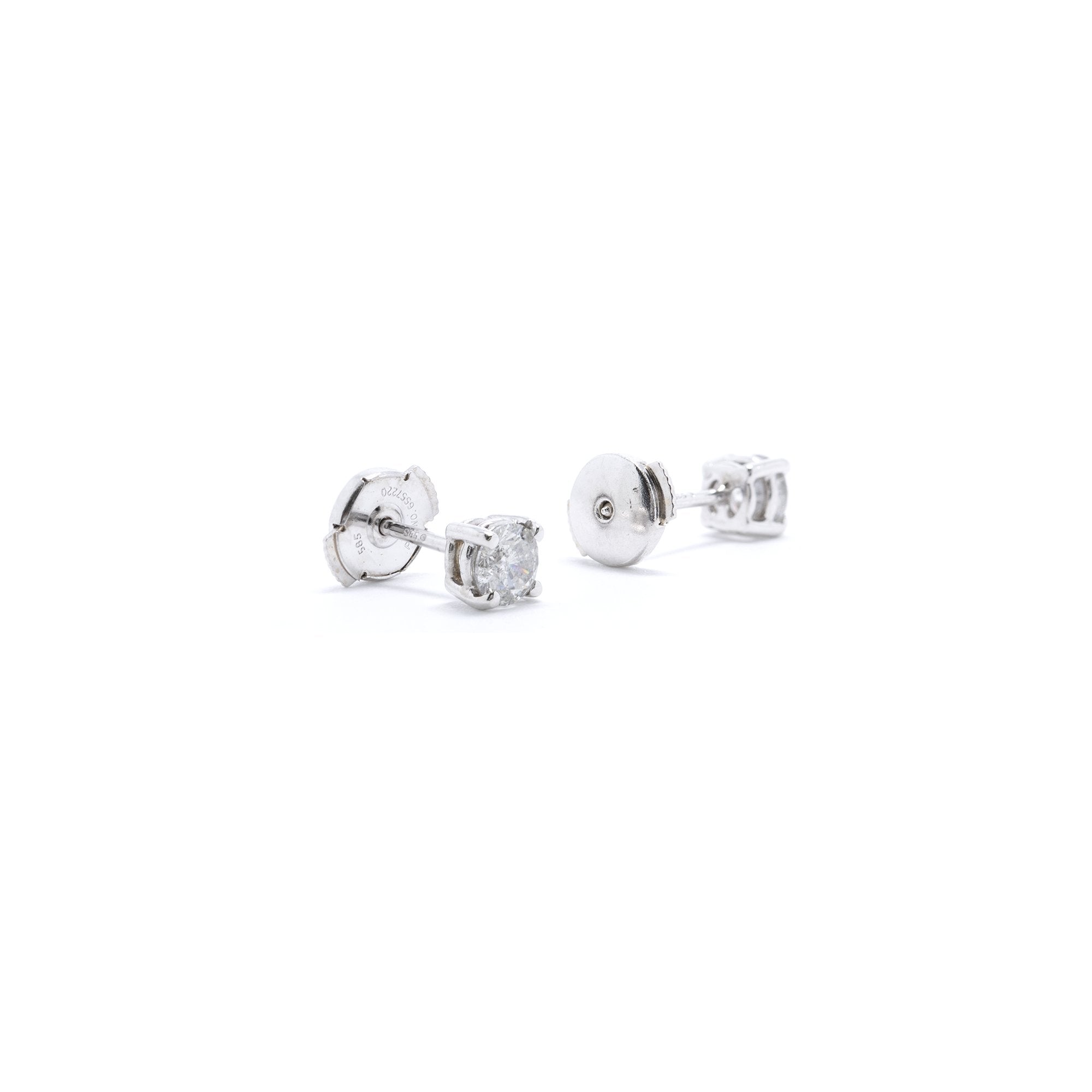 Solitaire Diamond Stud Earrings