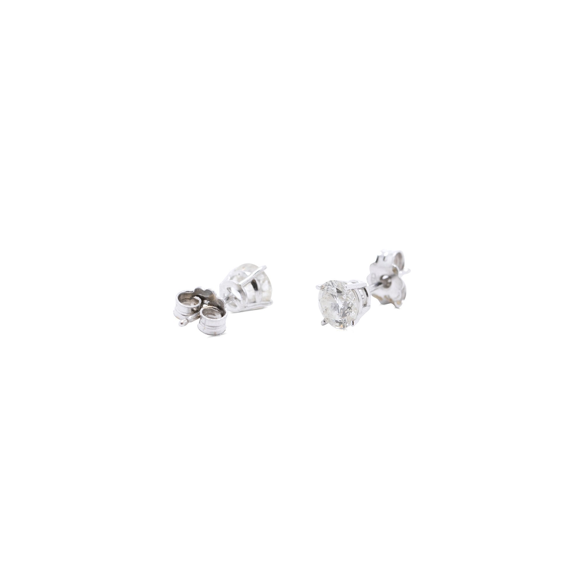 Solitaire Diamond Stud Earrings