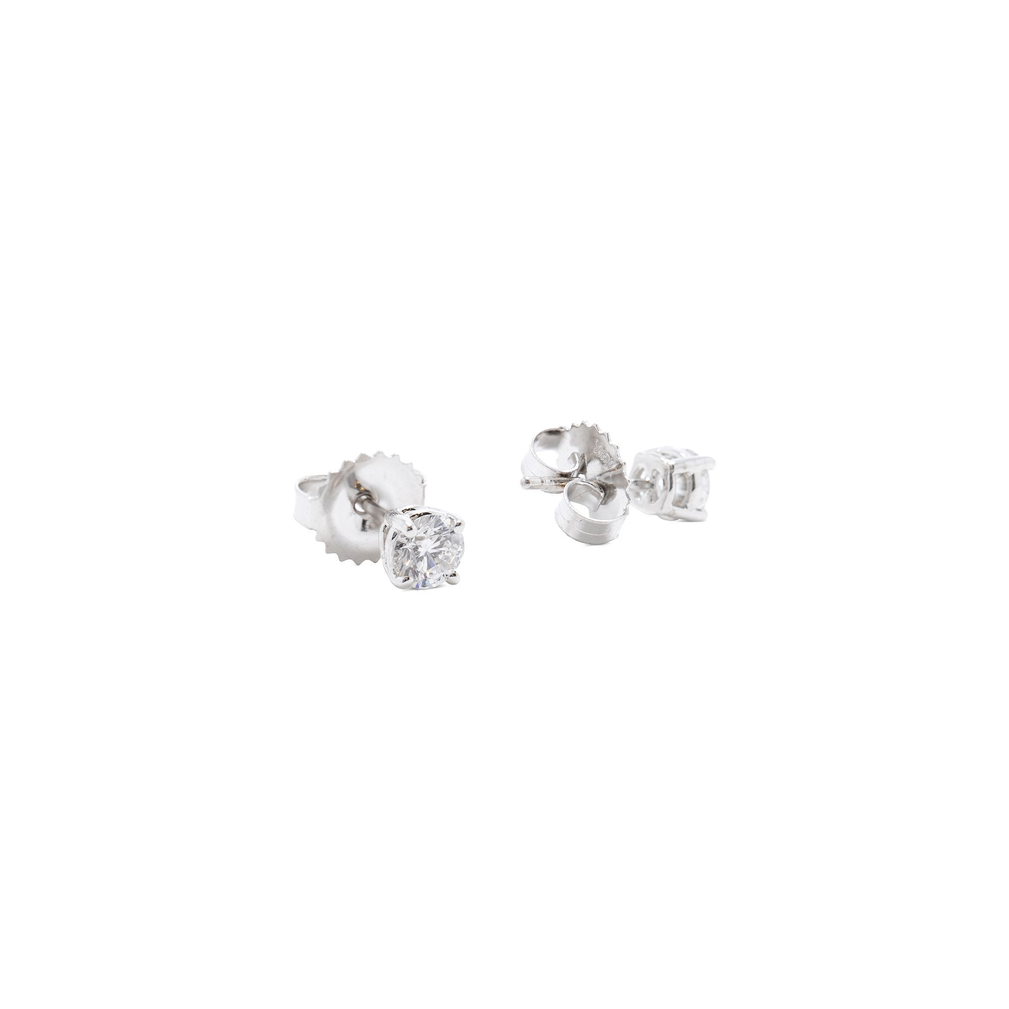 Solitaire Diamond Stud Earrings