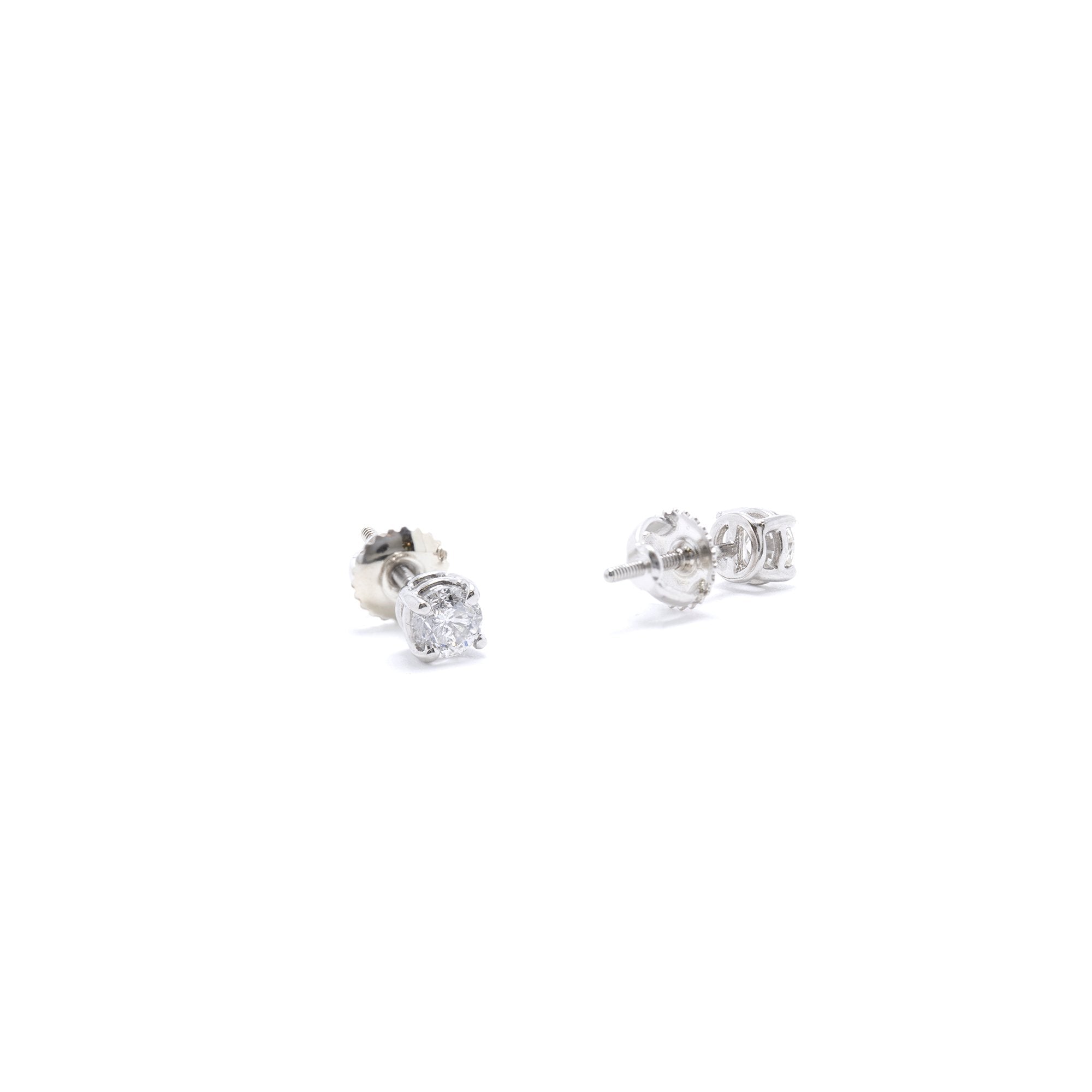 Solitaire Diamond Stud Earrings