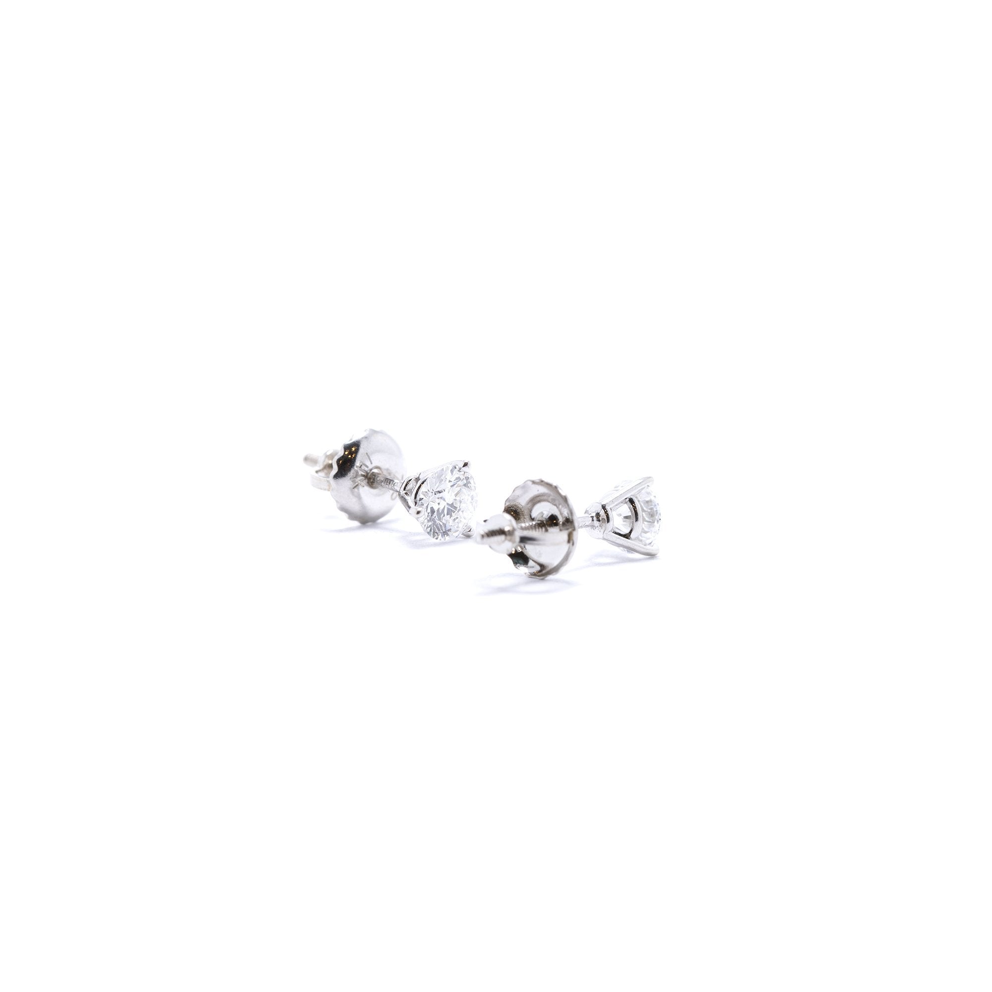 Solitaire Diamond Stud Earrings