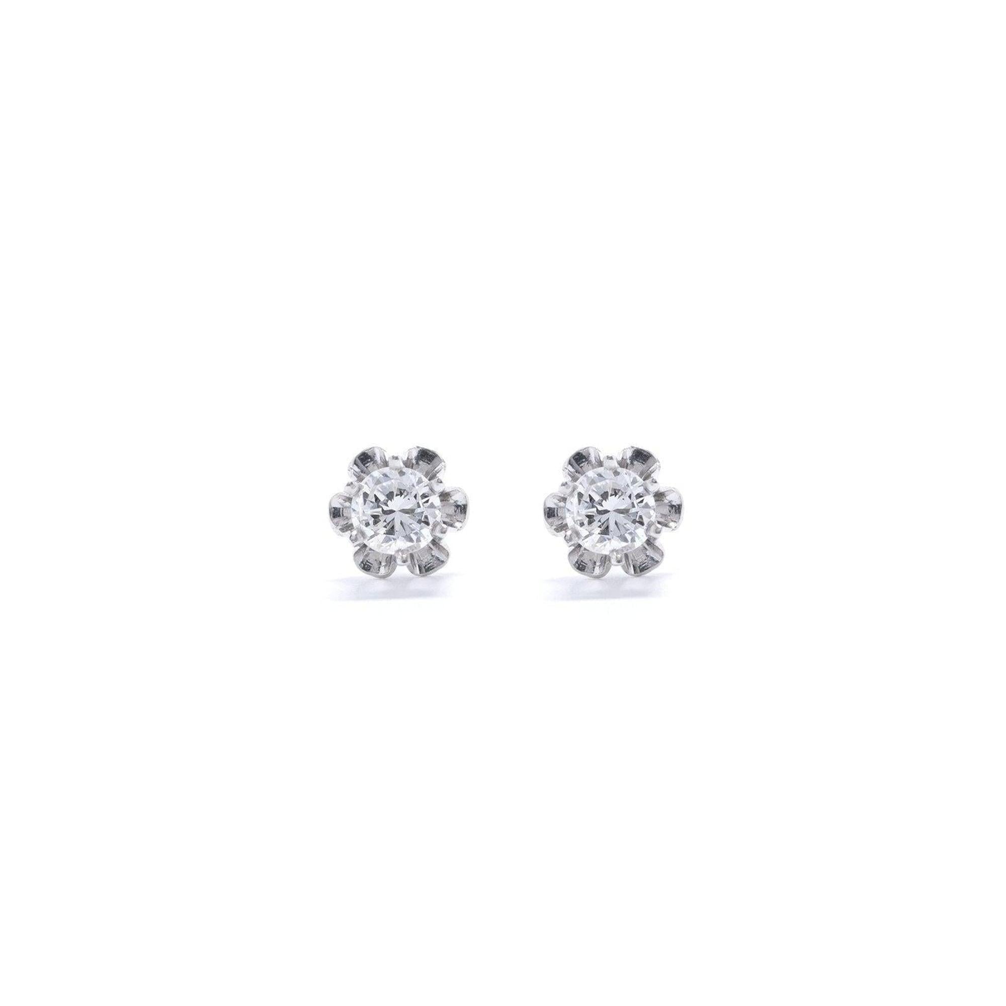 Solitaire Diamond Stud Earrings