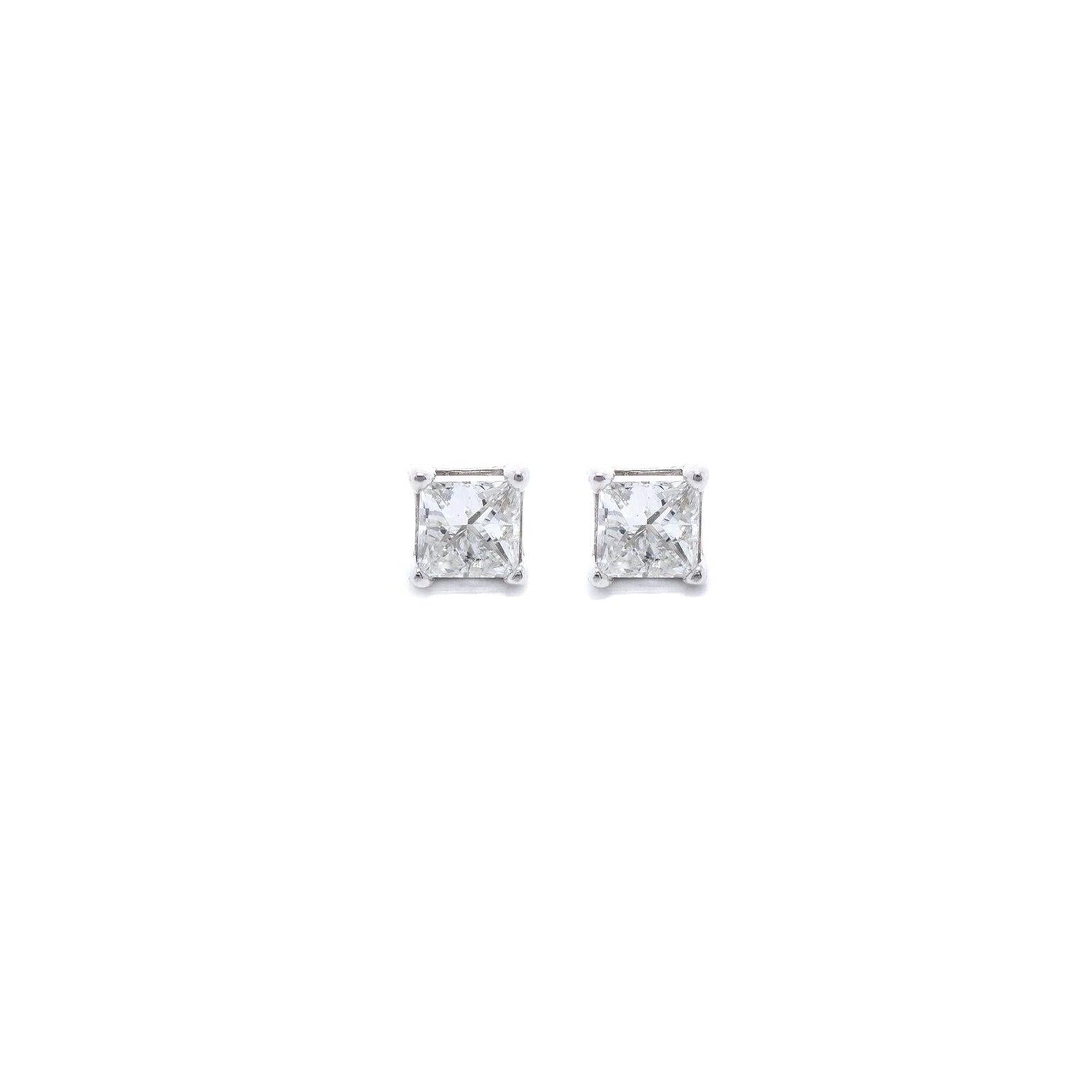 Solitaire Diamond Stud Earrings