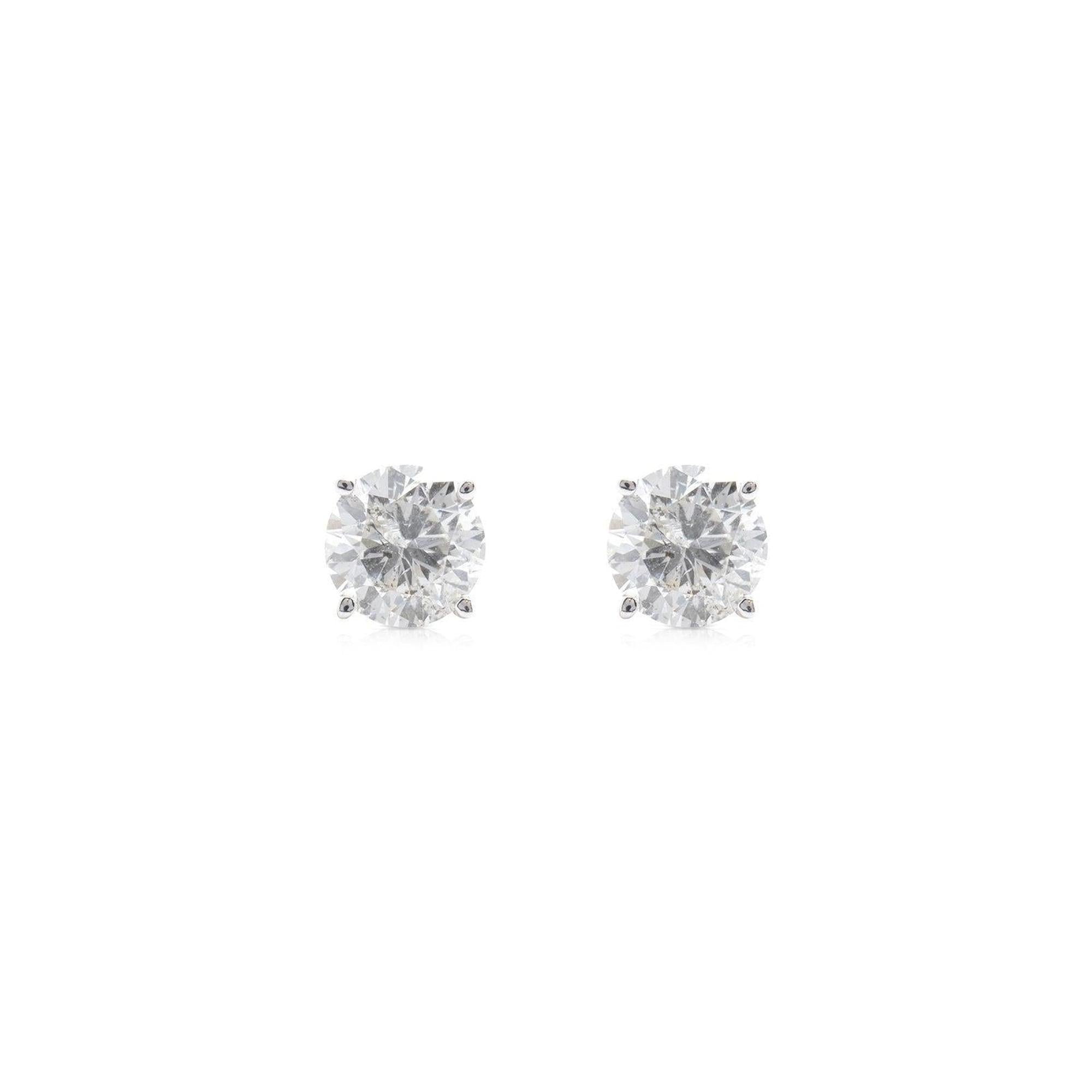 Solitaire Diamond Stud Earrings