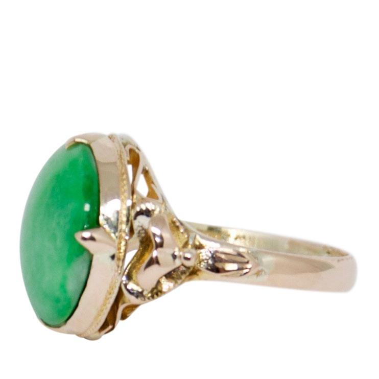 Solitaire Jade Ring