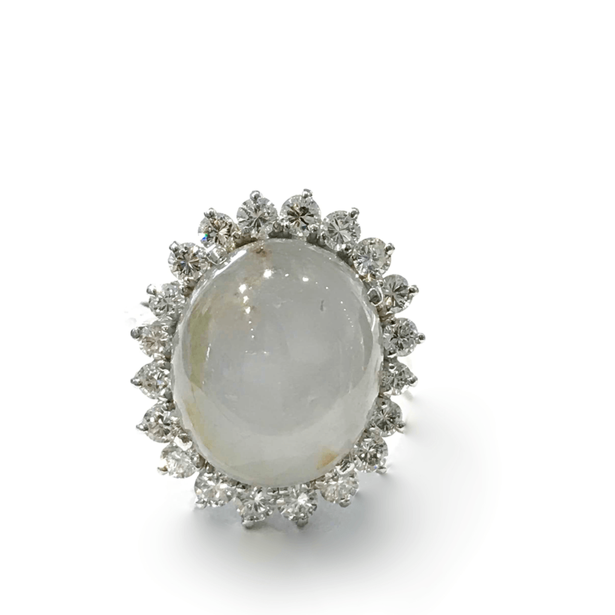 Star Sapphire and Diamond Ring