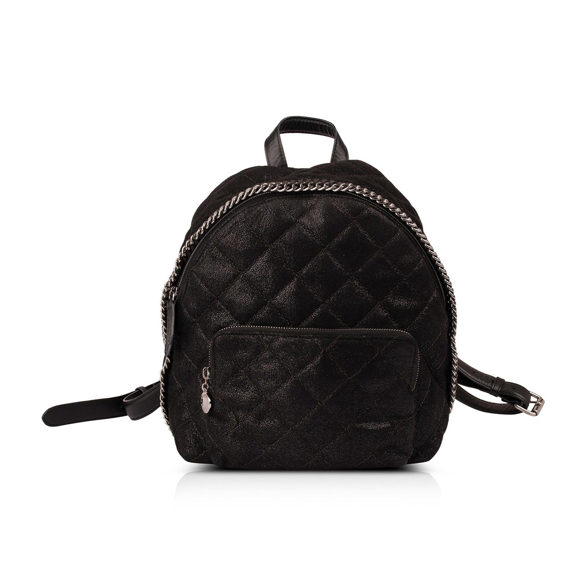 Stella McCartney Mini Quilted Shaggy Deer Front Zip Falabella Backpack
