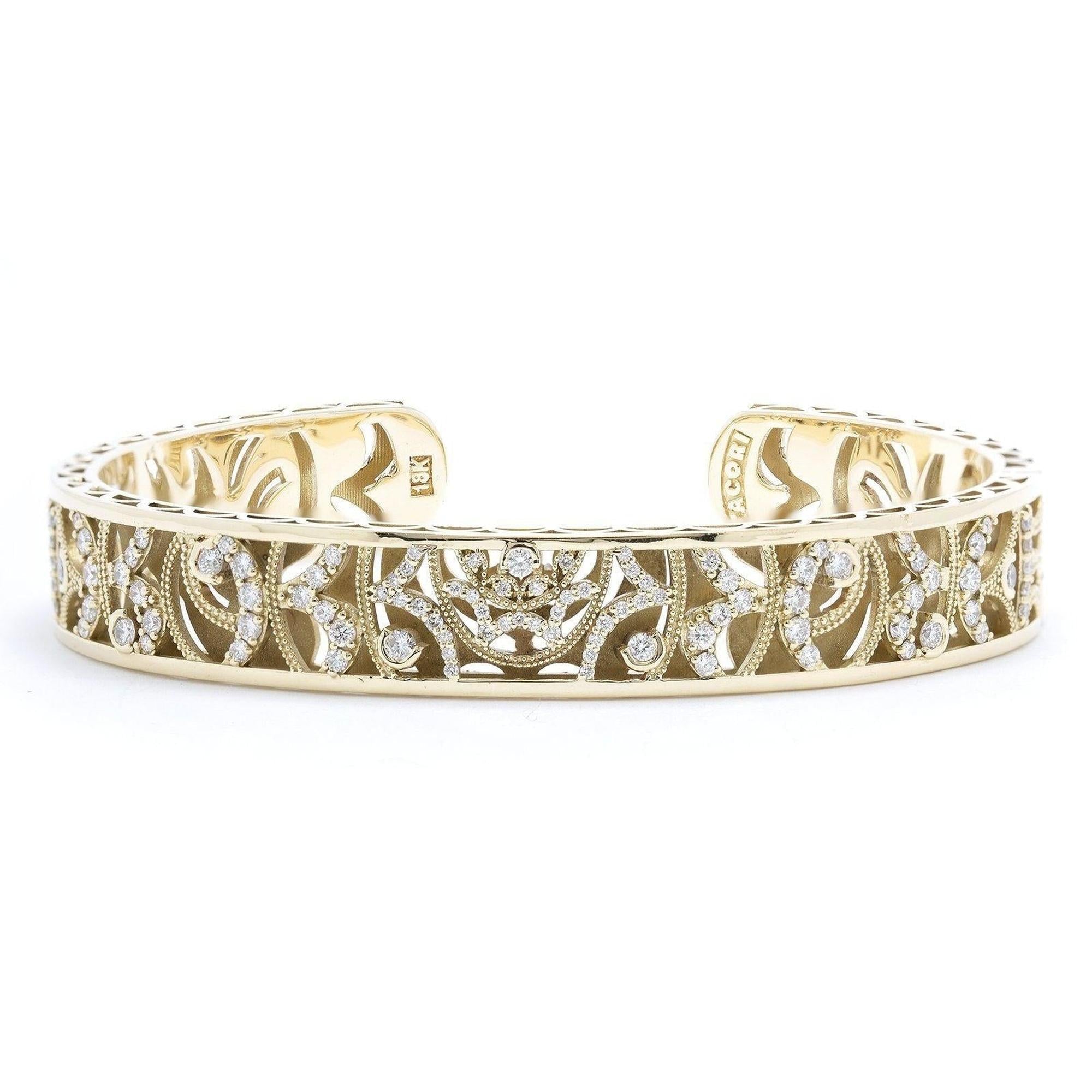 Tacori 18k Gold and Diamond Cuff Bracelet