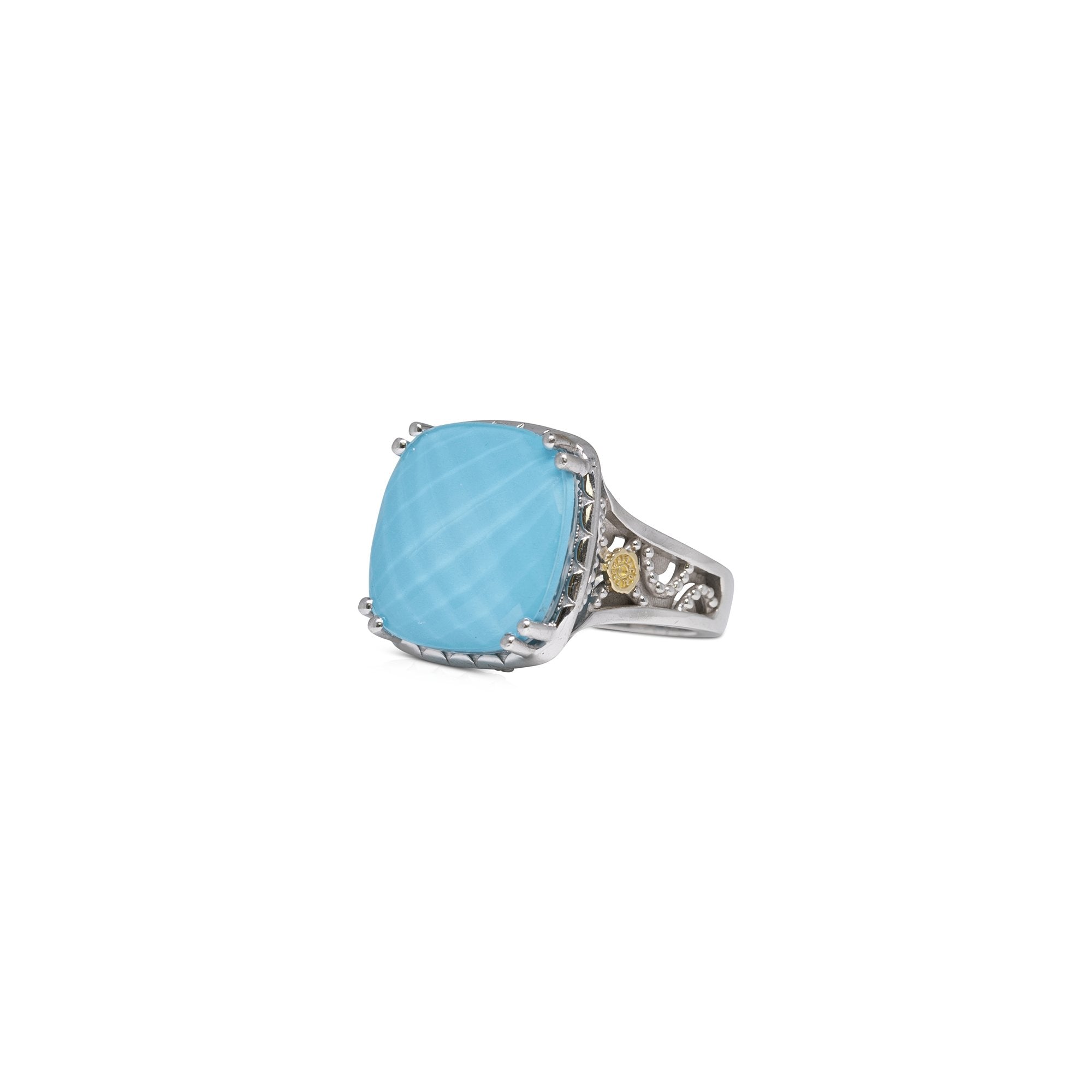 Tacori Bold Crescent Ceiling Gem Ring with Neo Turquoise