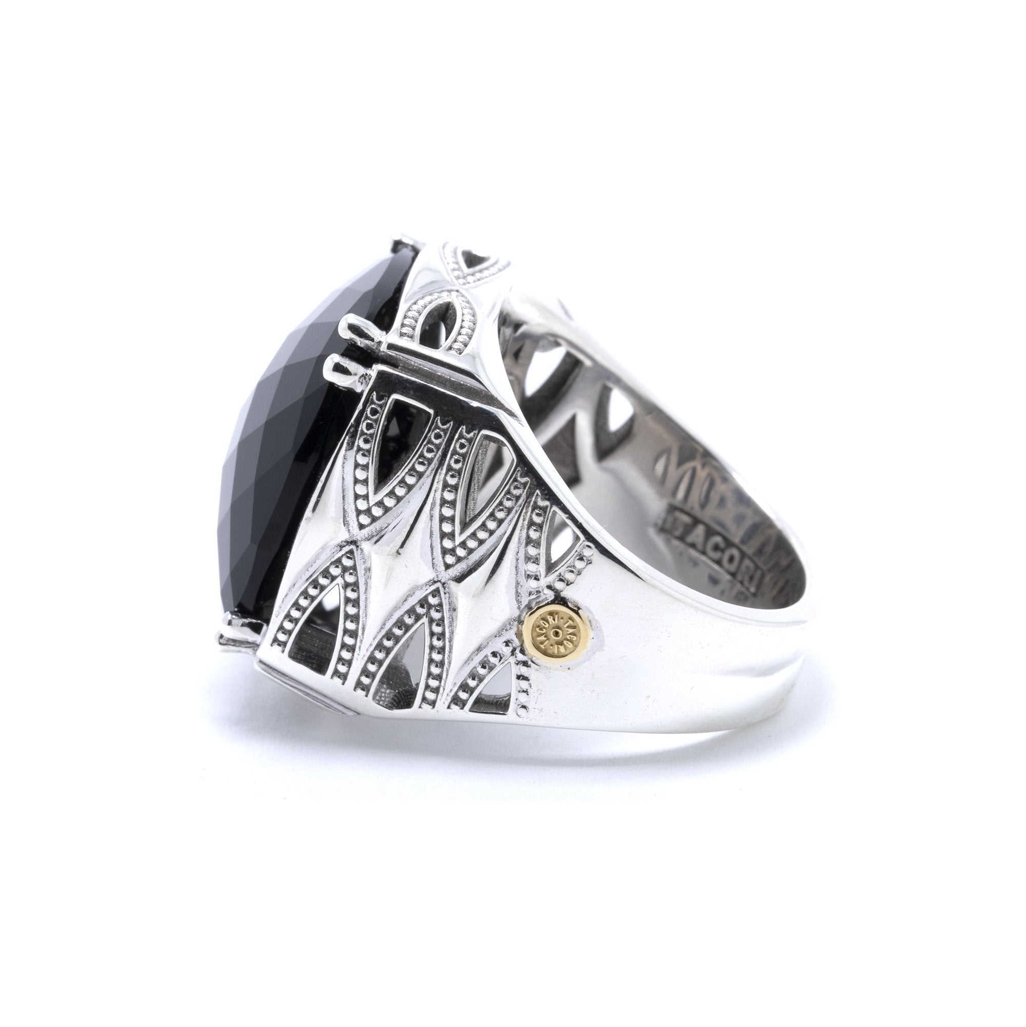 Tacori Bold Woven Crescent Ring with Black Onyx