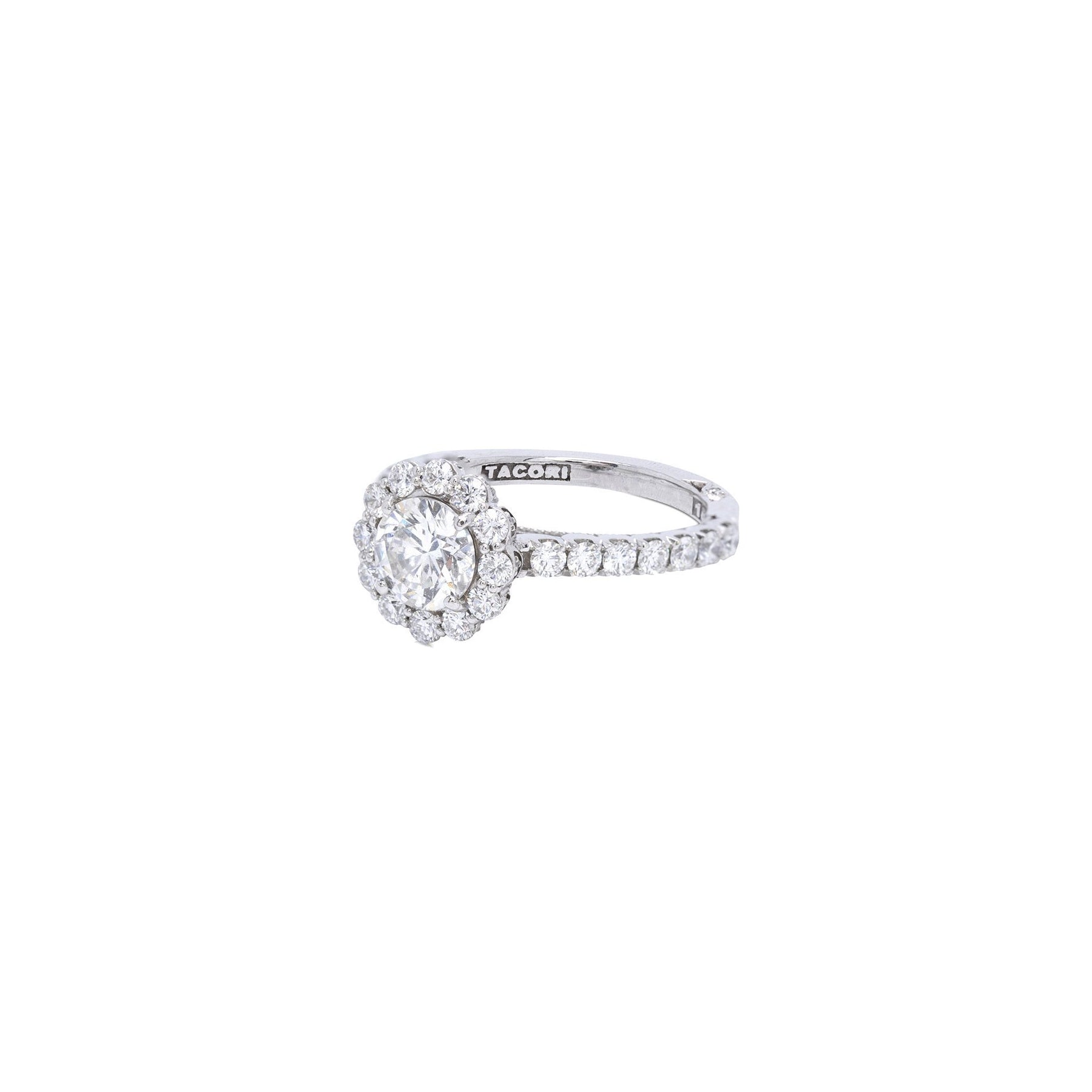 Tacori Halo Design 1.00 ct. Round Diamond Engagement Ring w/ GIA Report