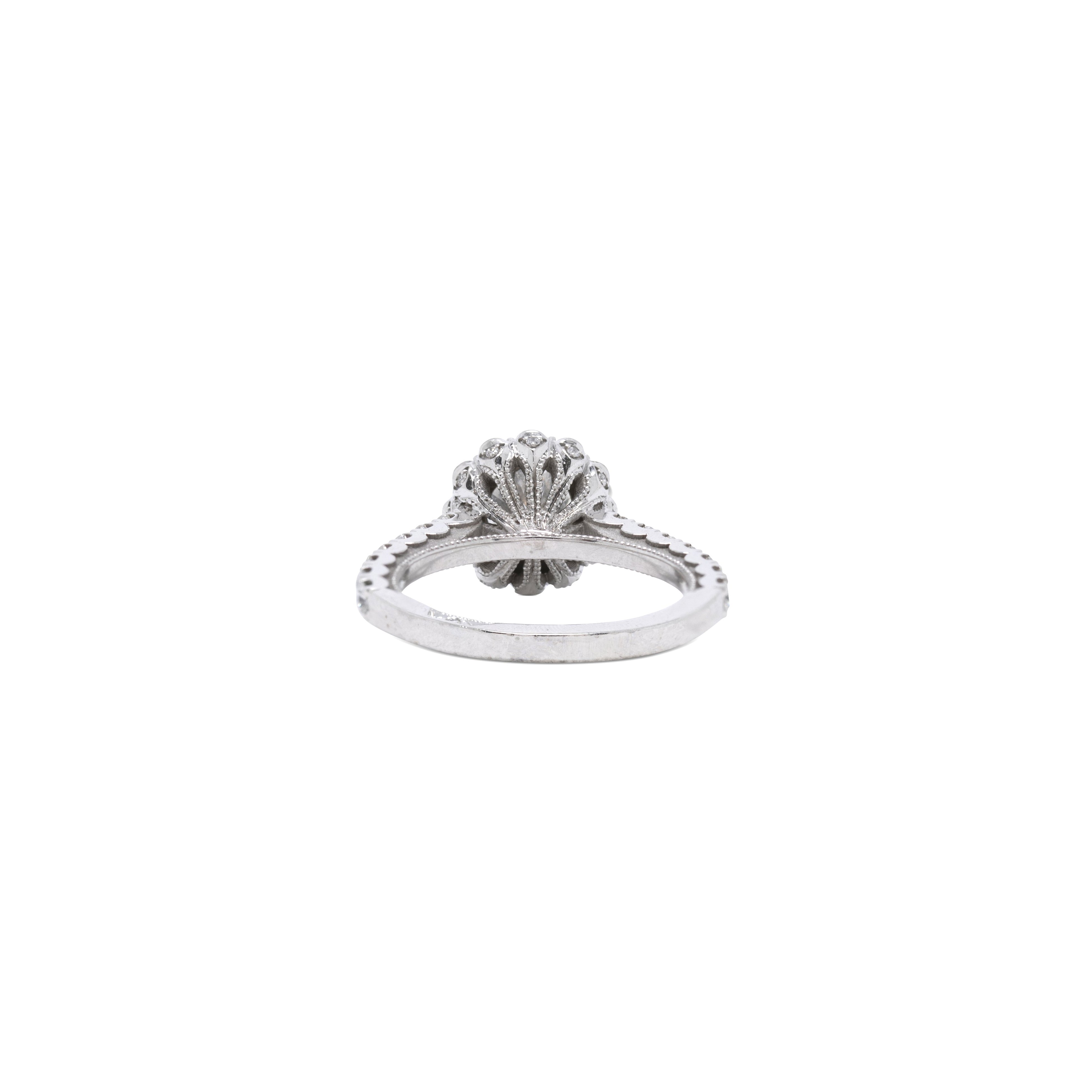 Tacori Halo Design 1.00 ct. Round Diamond Engagement Ring w/ GIA Report