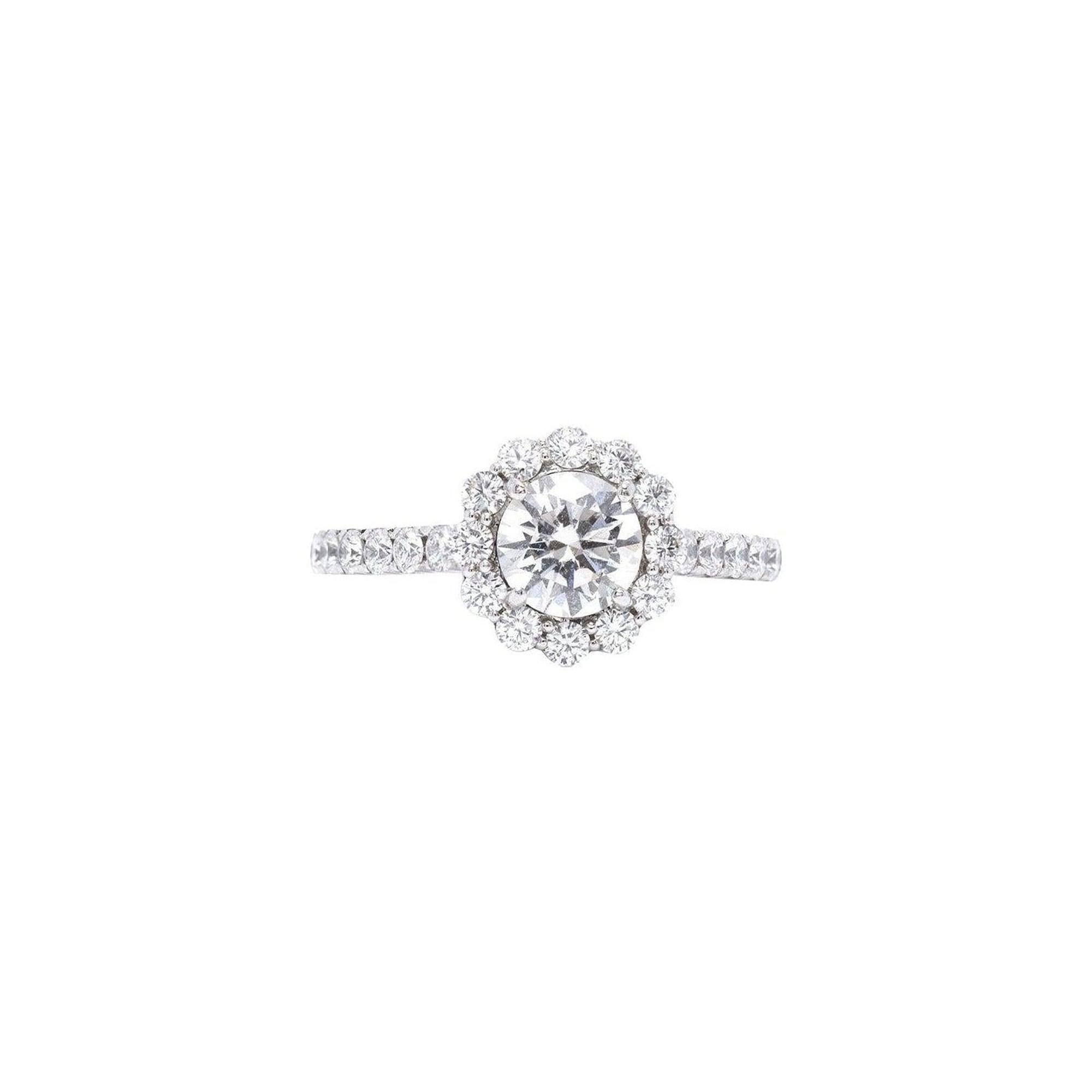 Tacori Halo Design 1.00 ct. Round Diamond Engagement Ring w/ GIA Report