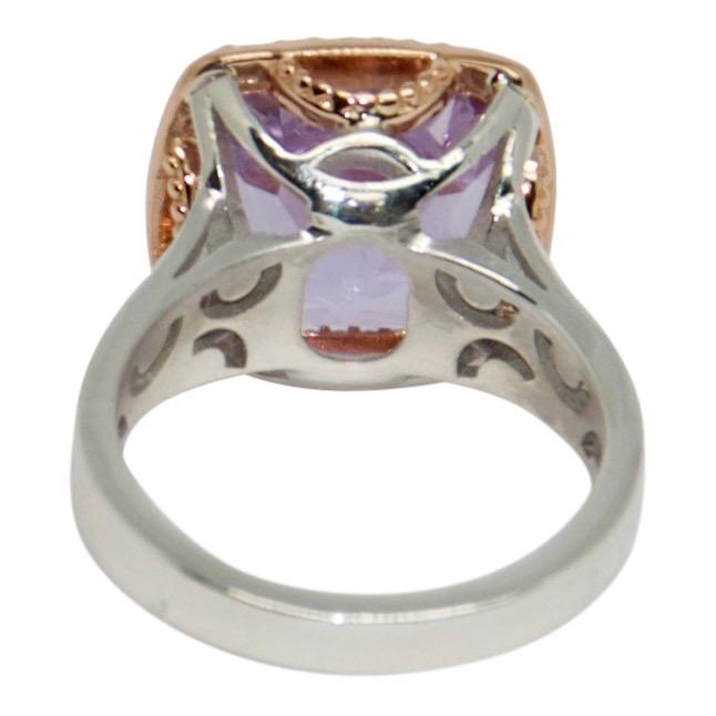 Tacori Pave Crescent Ceiling Ring with Rose Amethyst and Diamonds