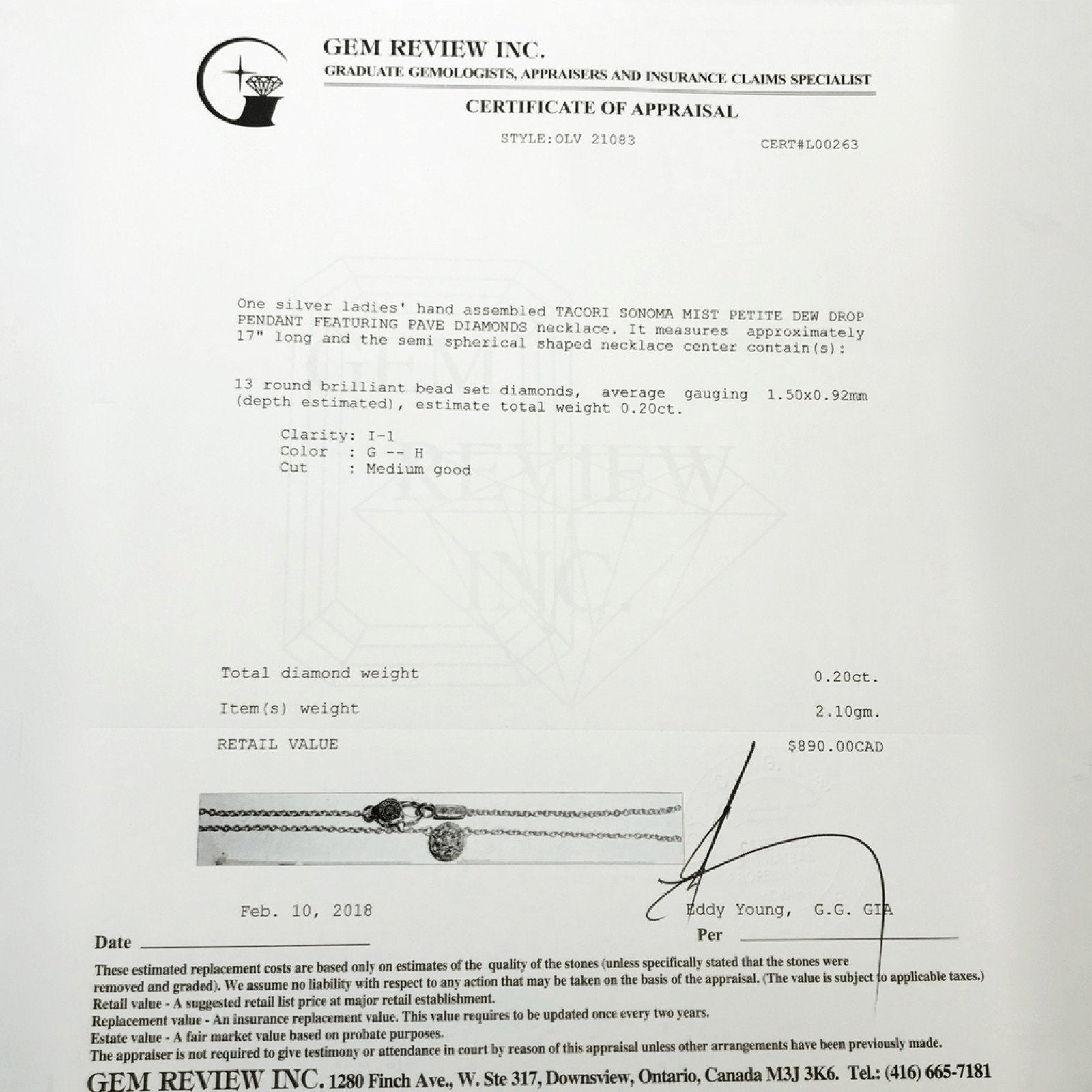 Tacori Sonoma Mist Petite Dew Drop Pendant