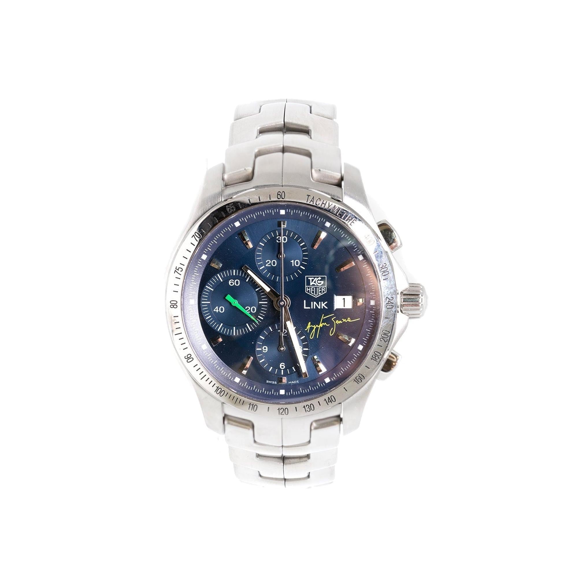 Tag Heuer Limited Edition Ayrton Senna Link Chronograph Watch w/ Box