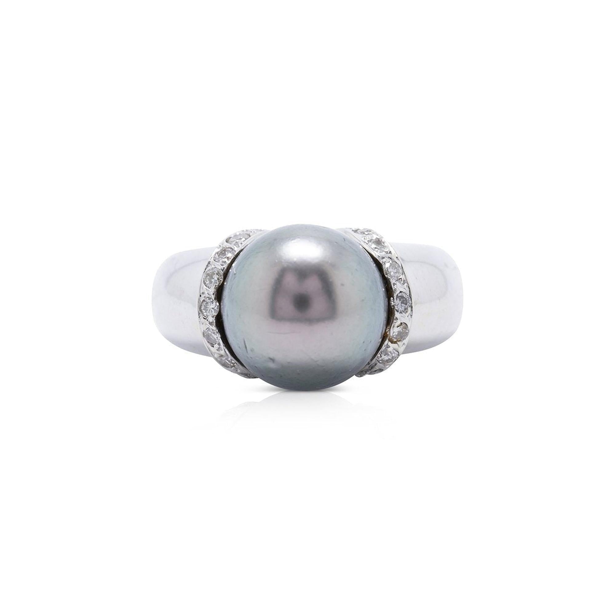 Tahitian South Sea Pearl and Diamond Ring