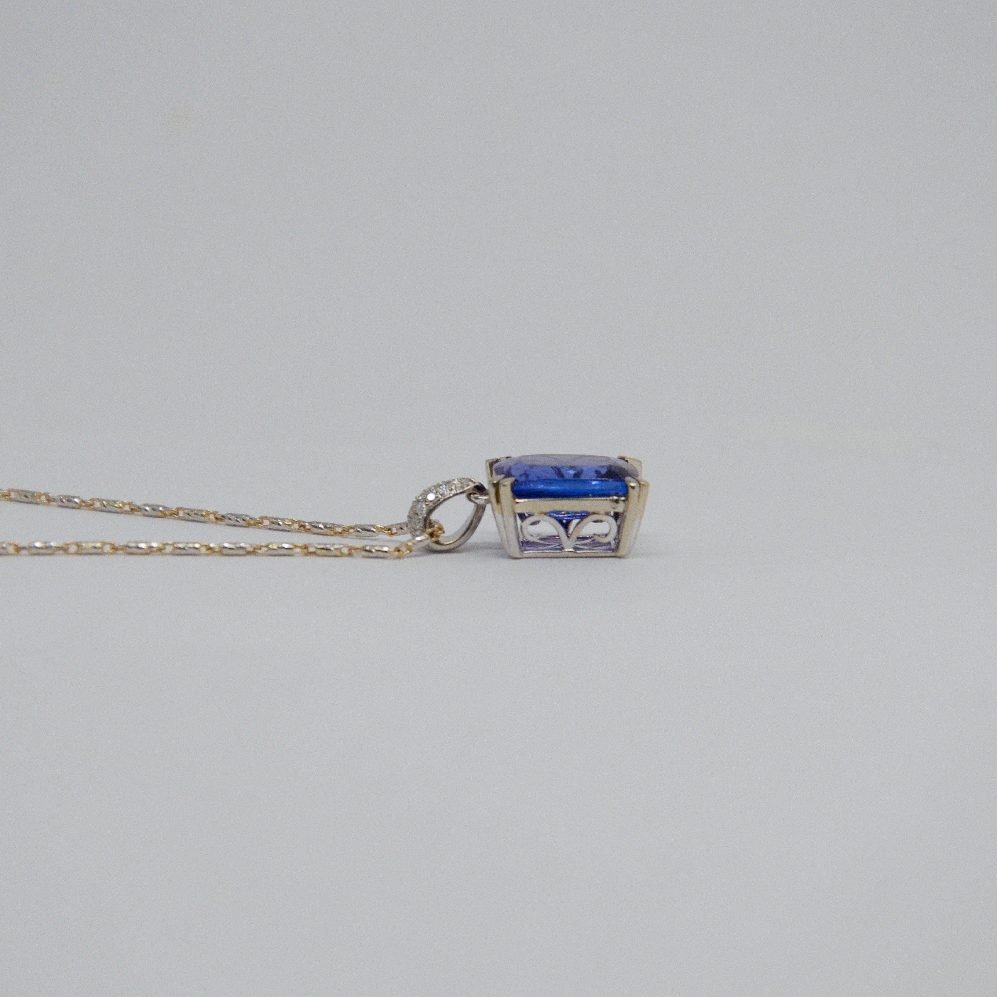 Tanzanite and Diamond Pendant Necklace