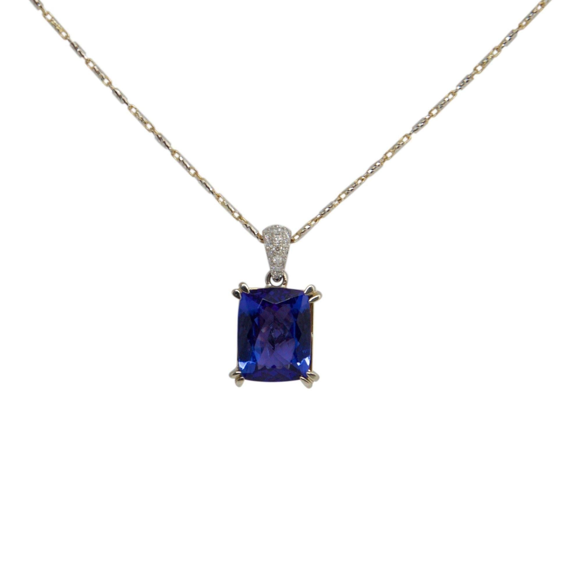 Tanzanite and Diamond Pendant Necklace