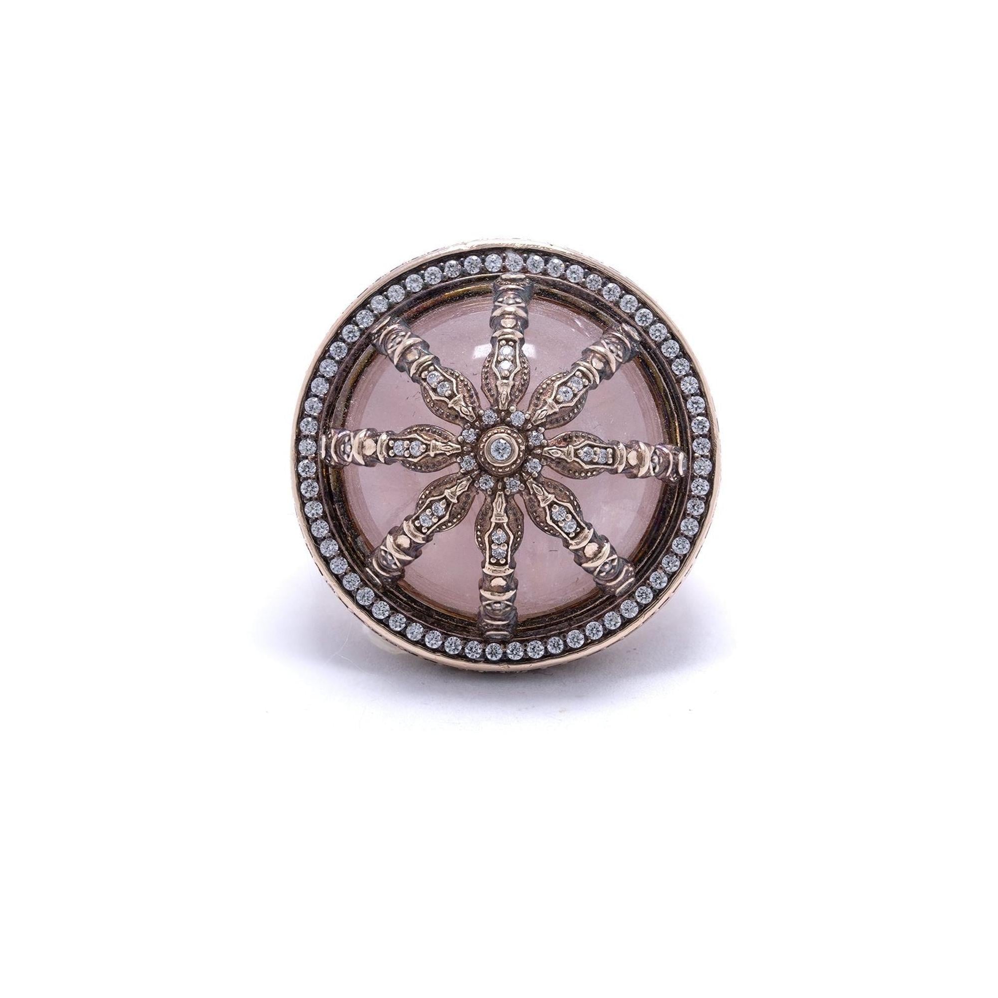Thomas Sabo Pink Karma Wheel Cocktail Ring, Size 7