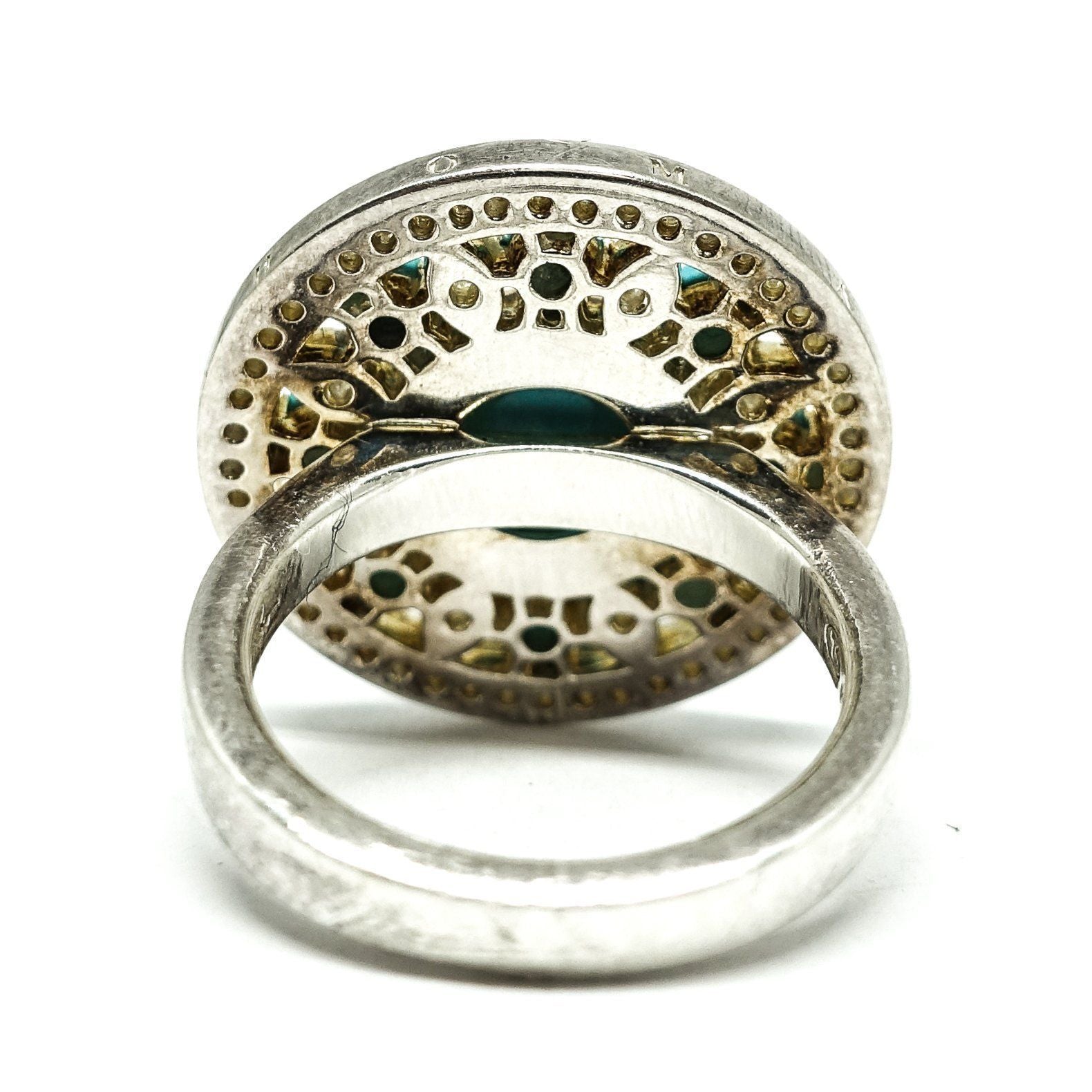 Thomas Sabo Turqoise Disc Ring in Sterling Silver with Turquoise and Clear CZ