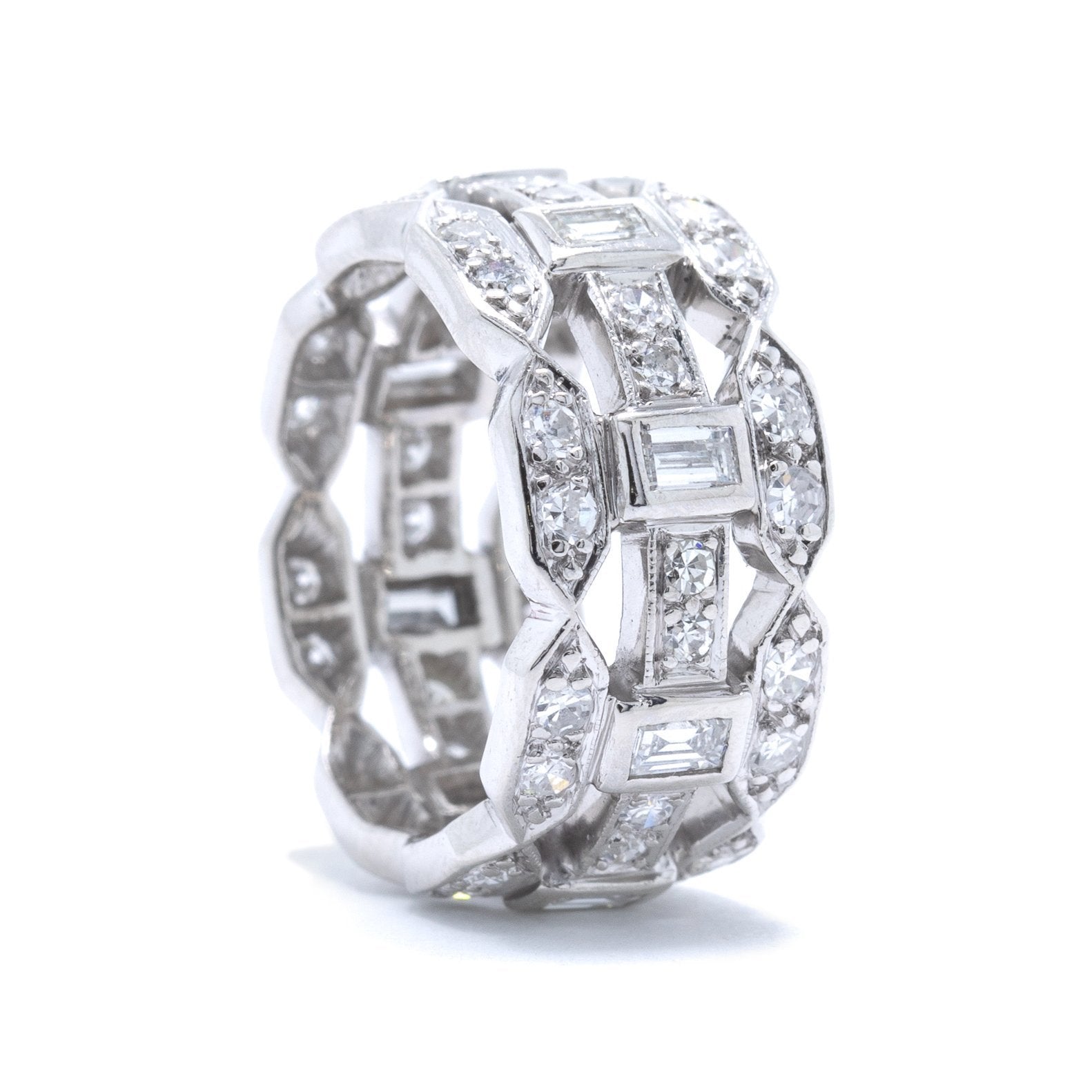 Three-Row Diamond Band Ring